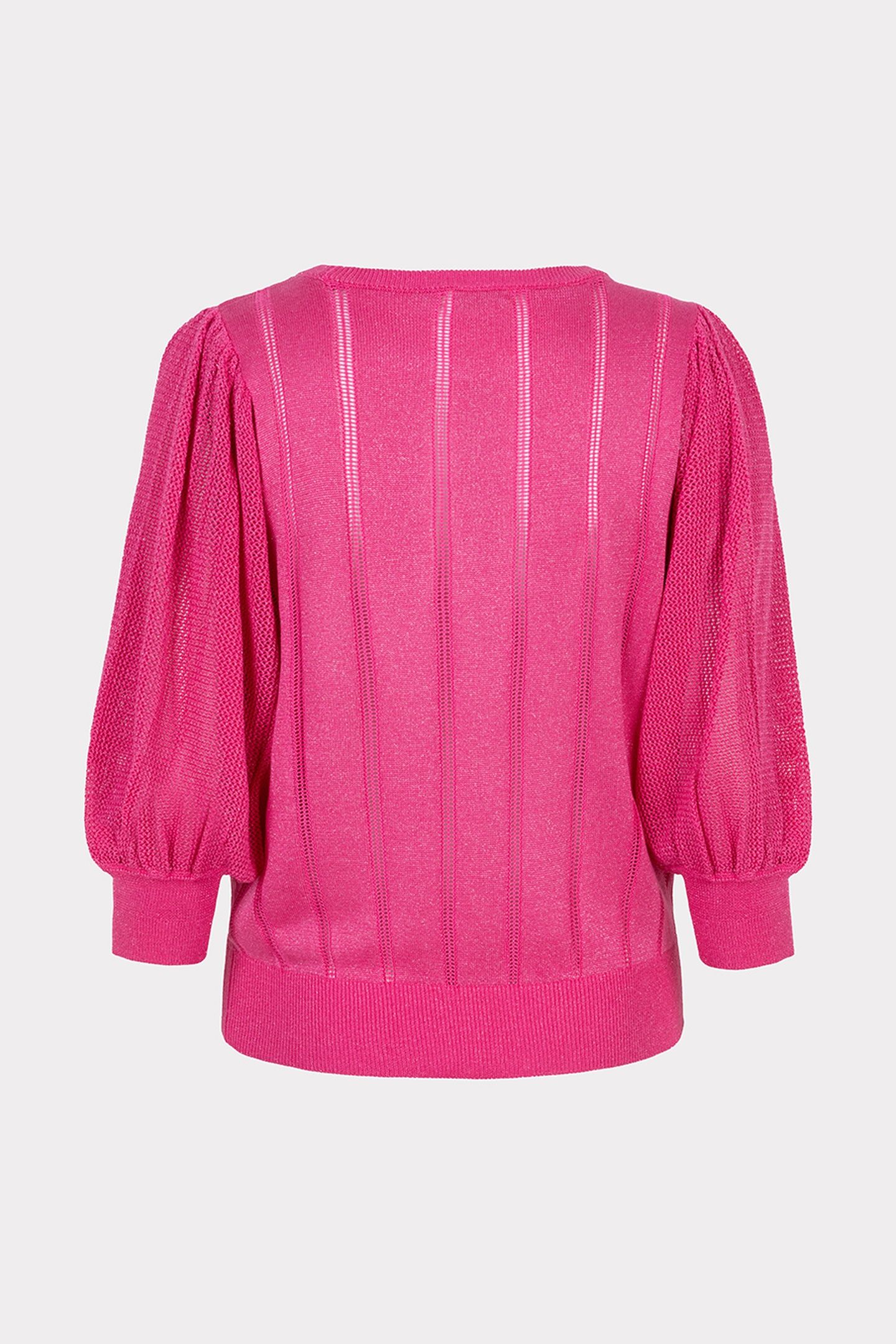 SWEATER SHORT PUFFSLEEVES LUREX FRAMBOISE 2