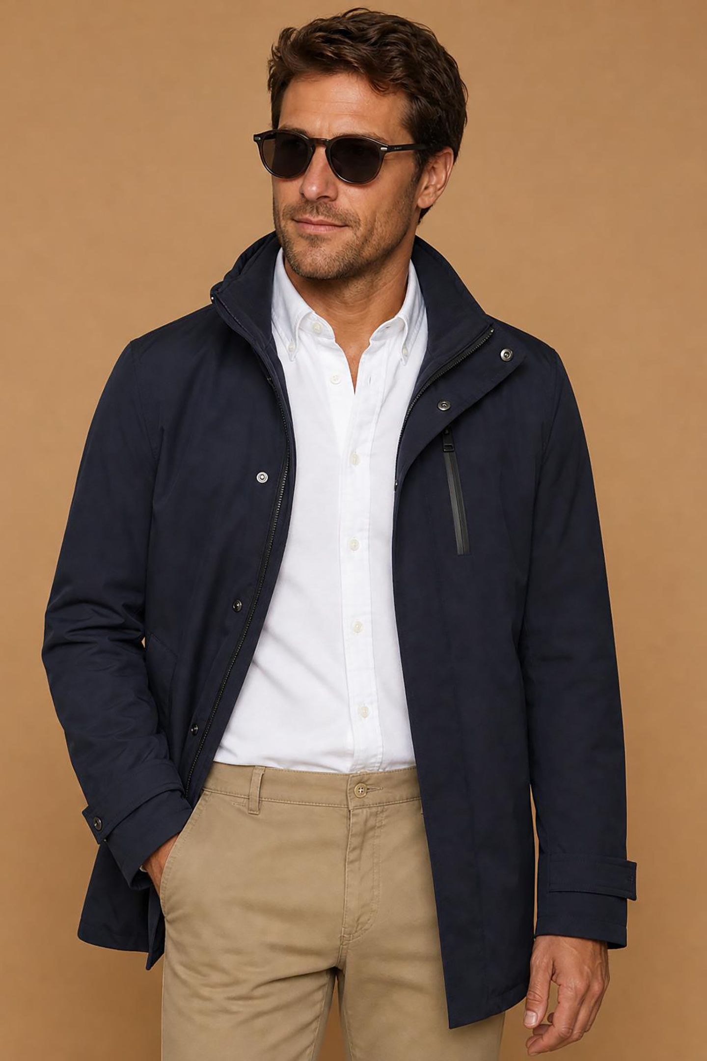 HOODED RAINCOAT NAVY 2