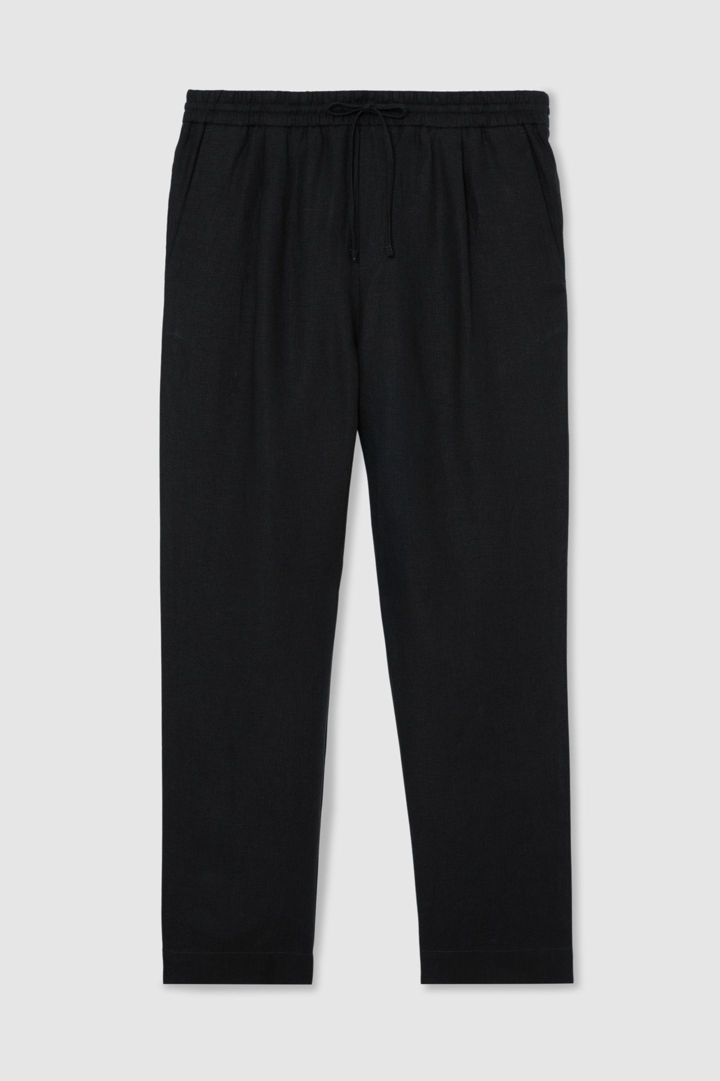 RELAXED LINEN DRAWSTRING TROUSER BLACK 4