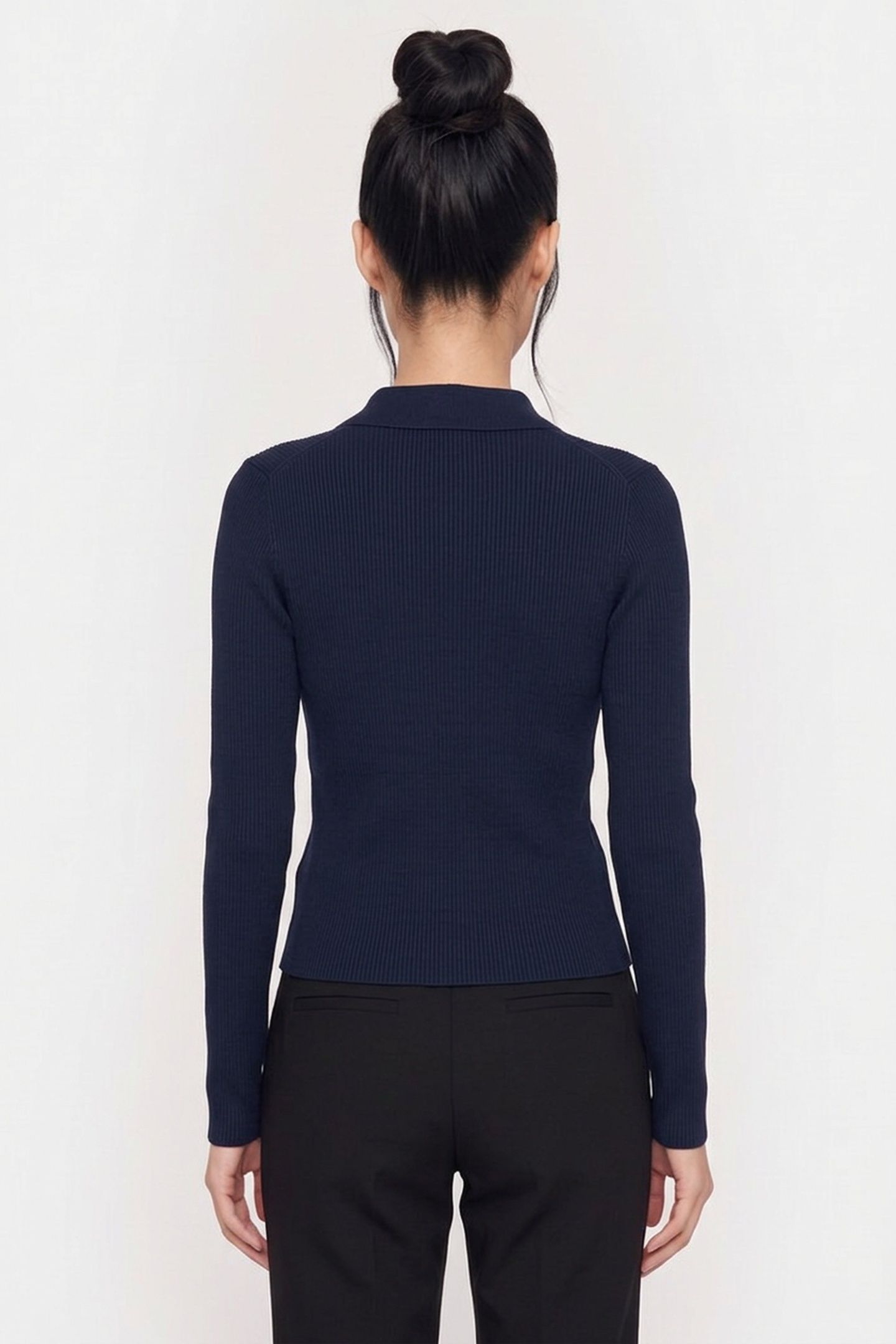 POLO NECK CLEAN LS TOP MIDNIGHT BLUE 2