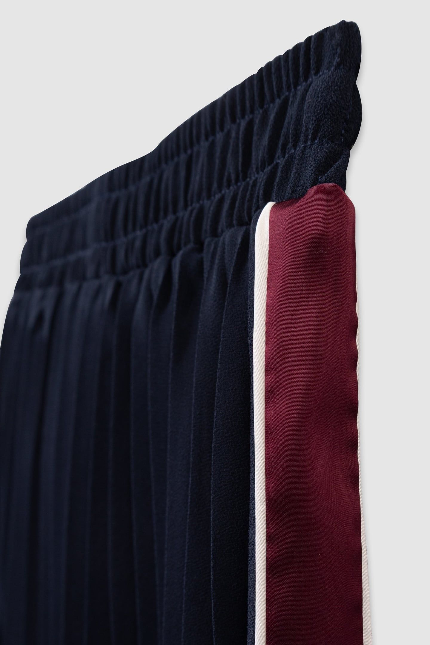 GIRLS’ NAVY PLEATED LONG SKIRT WITH SIDE STRIPES 4