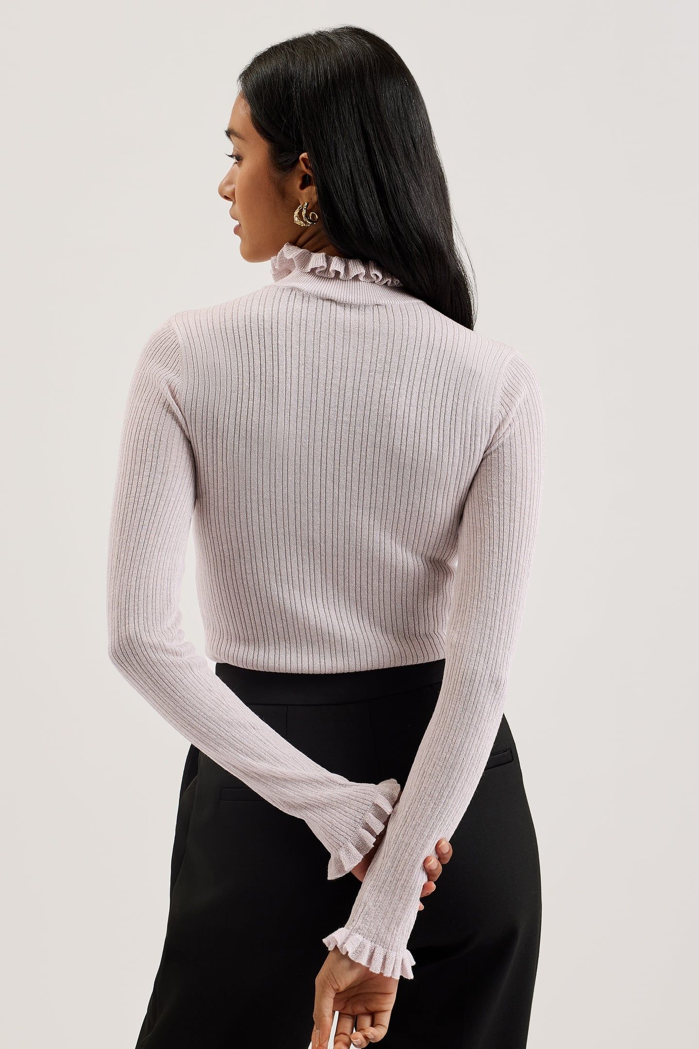 RAINEEE METALLIC RIBBED FUNNEL NECK PURPLE 3
