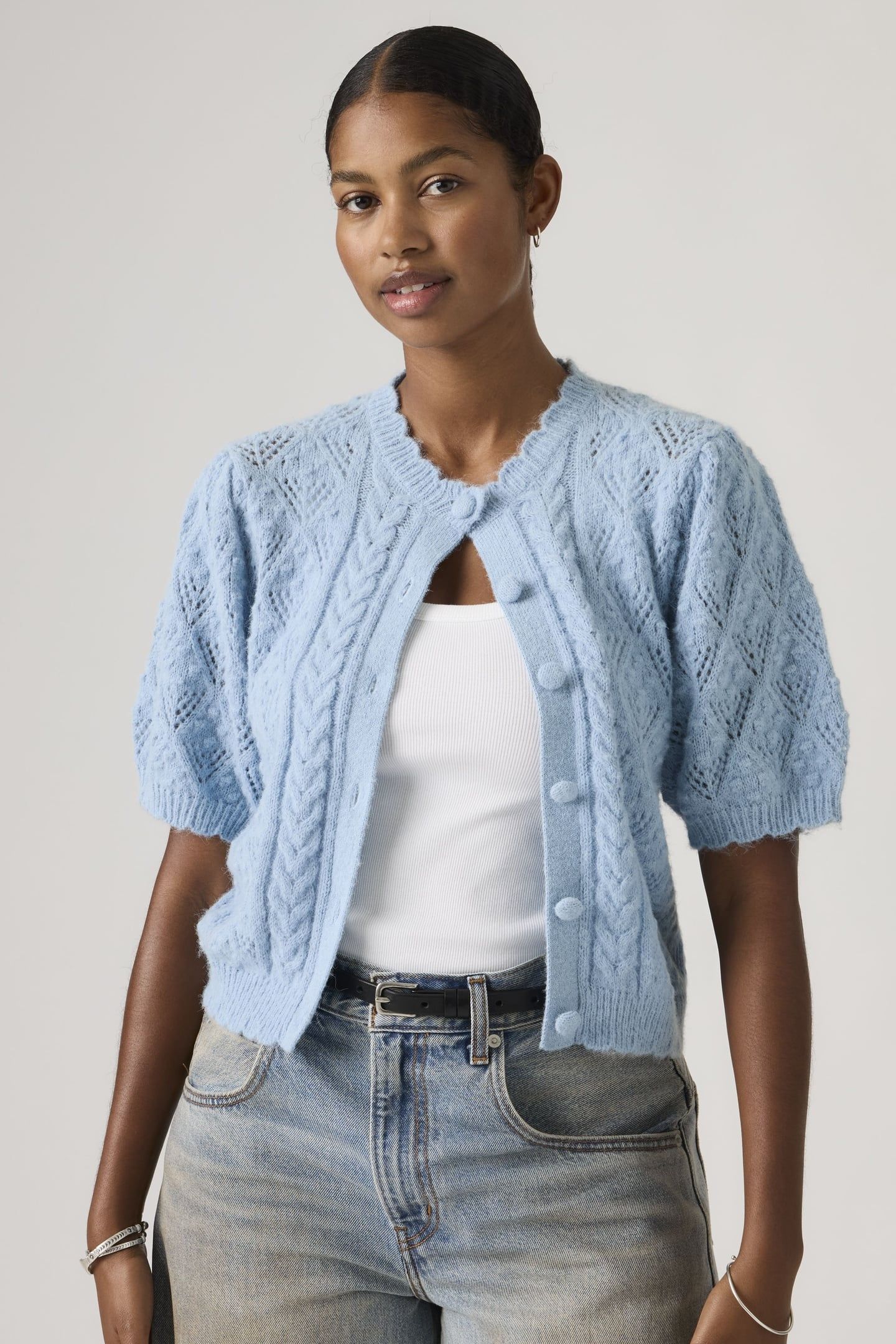 PAULINE POINTELLE SHORT SLEEVE CARDIGAN 6