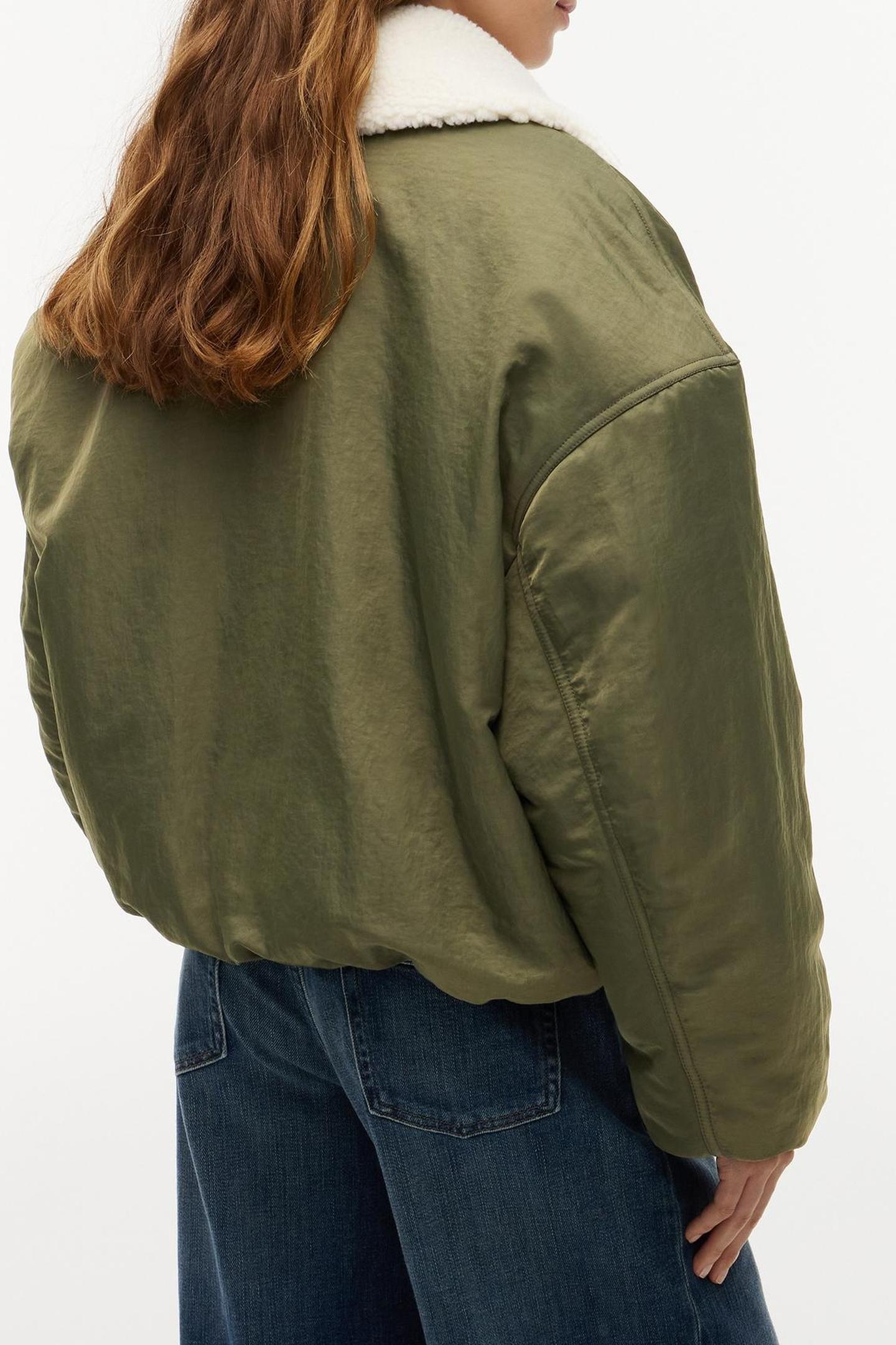 FUR COLLAR UTILITY JACKET GREEN 3