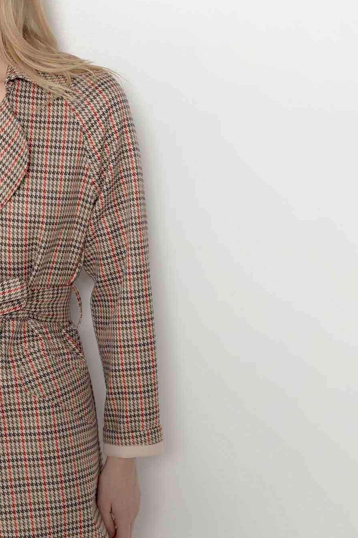 DOUTZEN _ TRENCH COAT WITH PIED_DE_POULE COLOR PATTERN 6