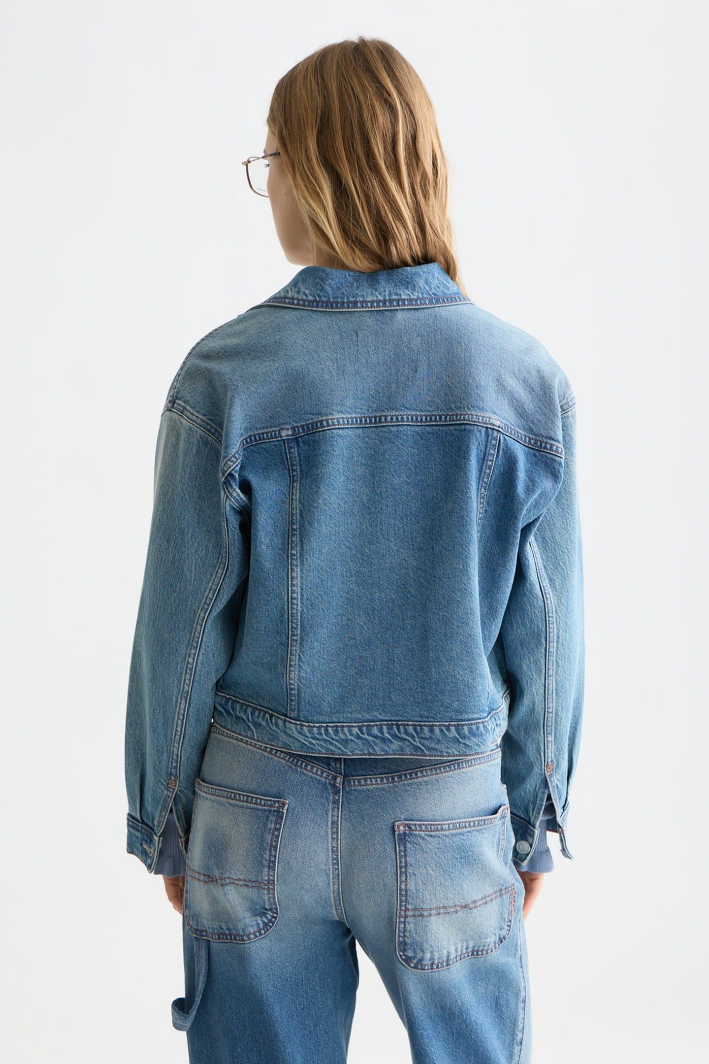 PLEAT FRONT DENIM TRUCKER JACKET CATCH THE SUN 2