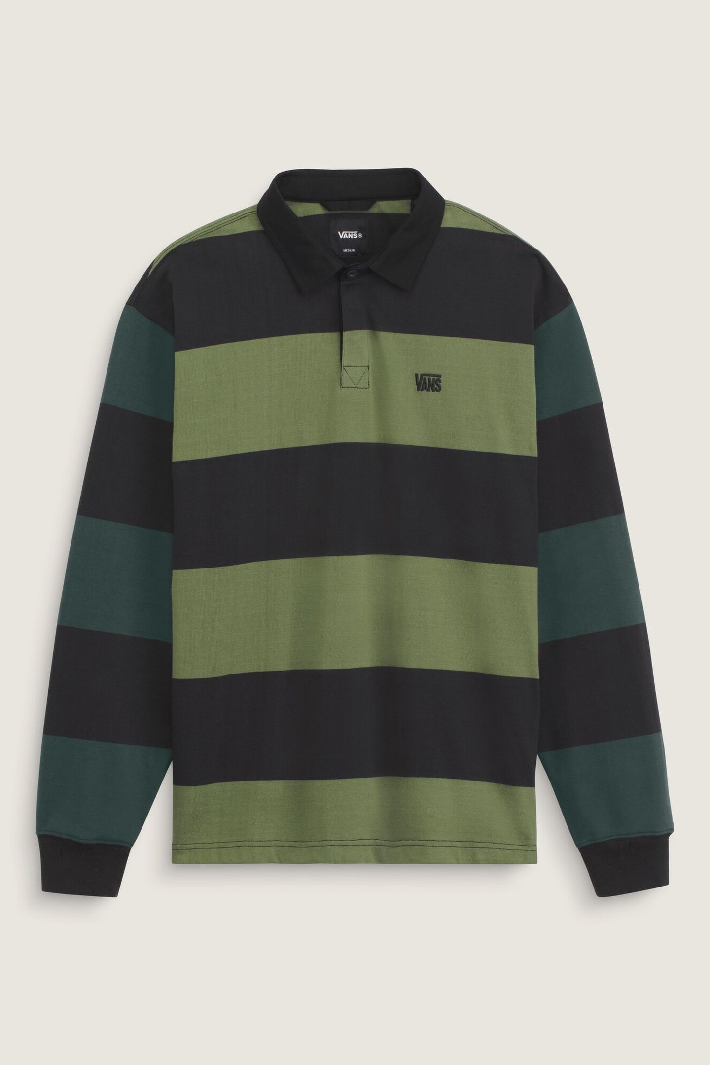2-TONE STRIPE WARD RUGBY LS BLACK/GREEN BALSAM 1