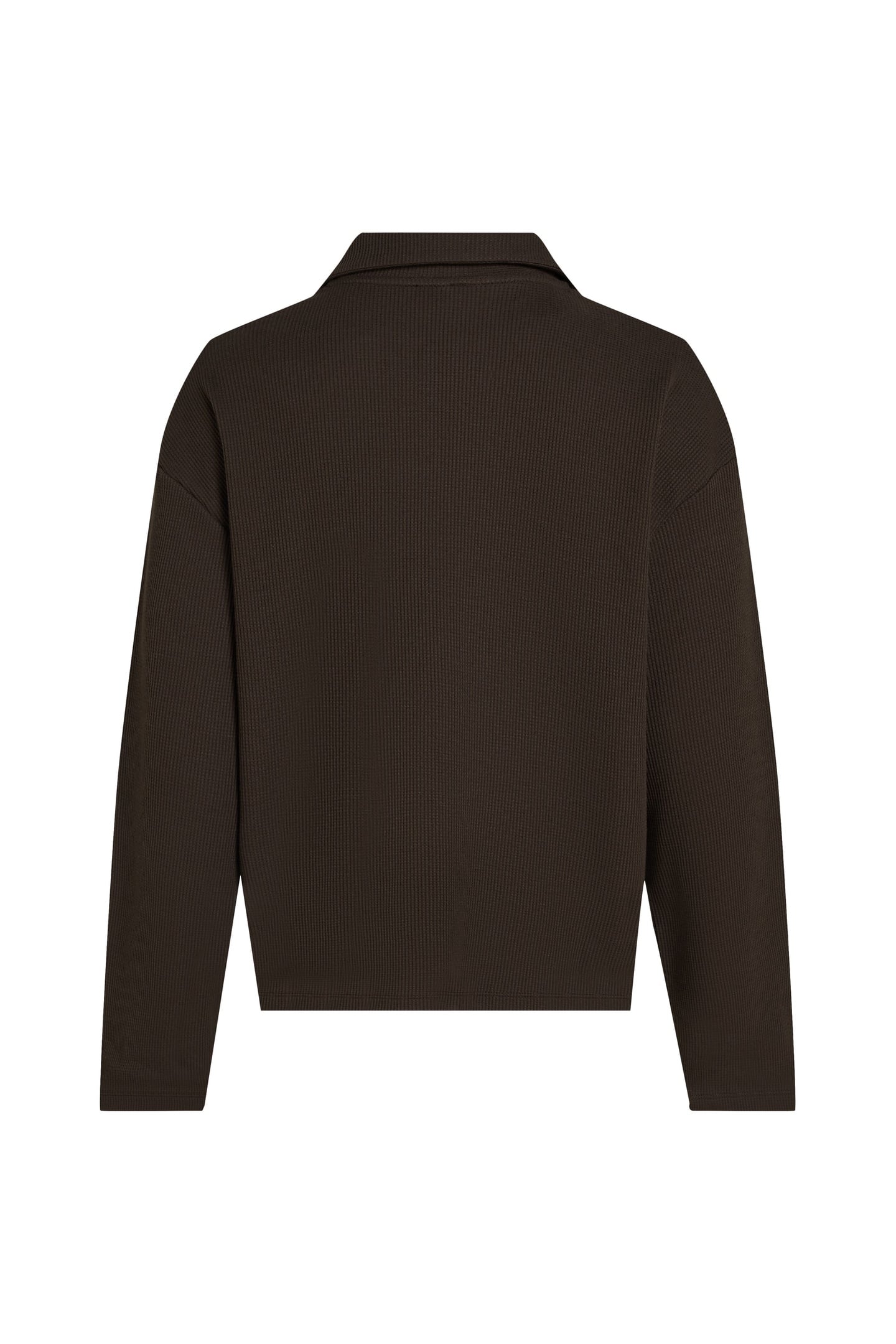 HOTEL KARL WAFFLE LS POLO TOP BLACK COFFEE 5