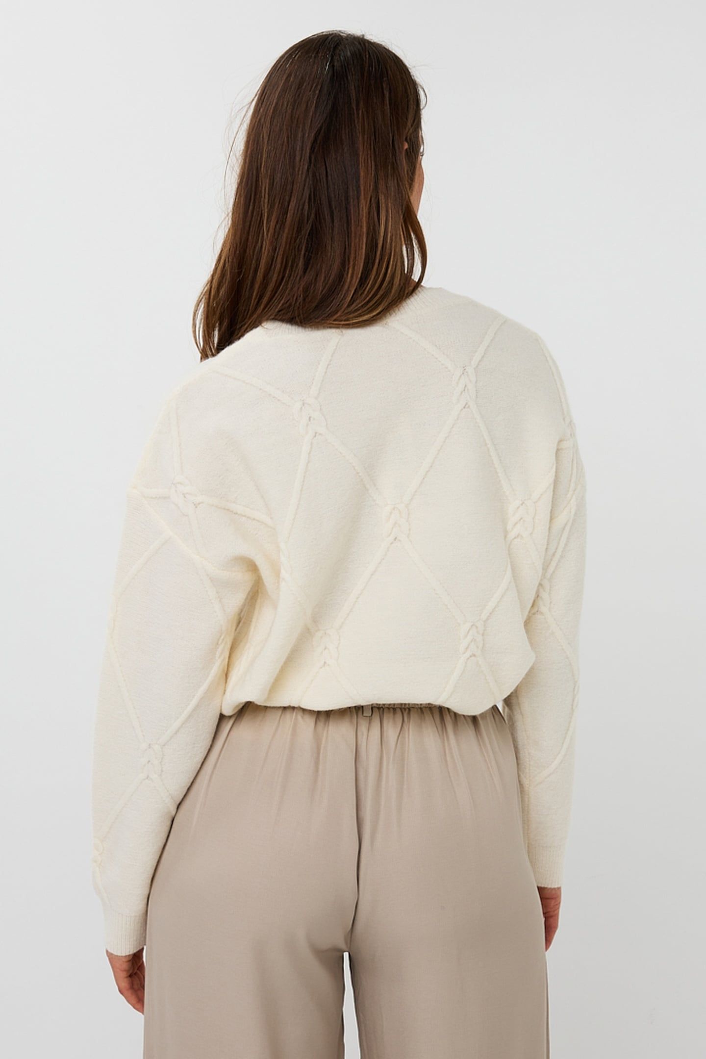 SWEATER CABLE SQUARE OFF WHITE 3