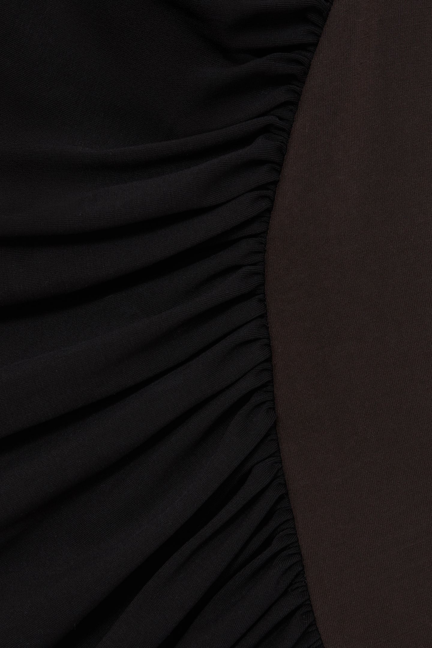PATTERNED RUCHED BODYSUIT BLACK/CHOCOLATE BROWN 6