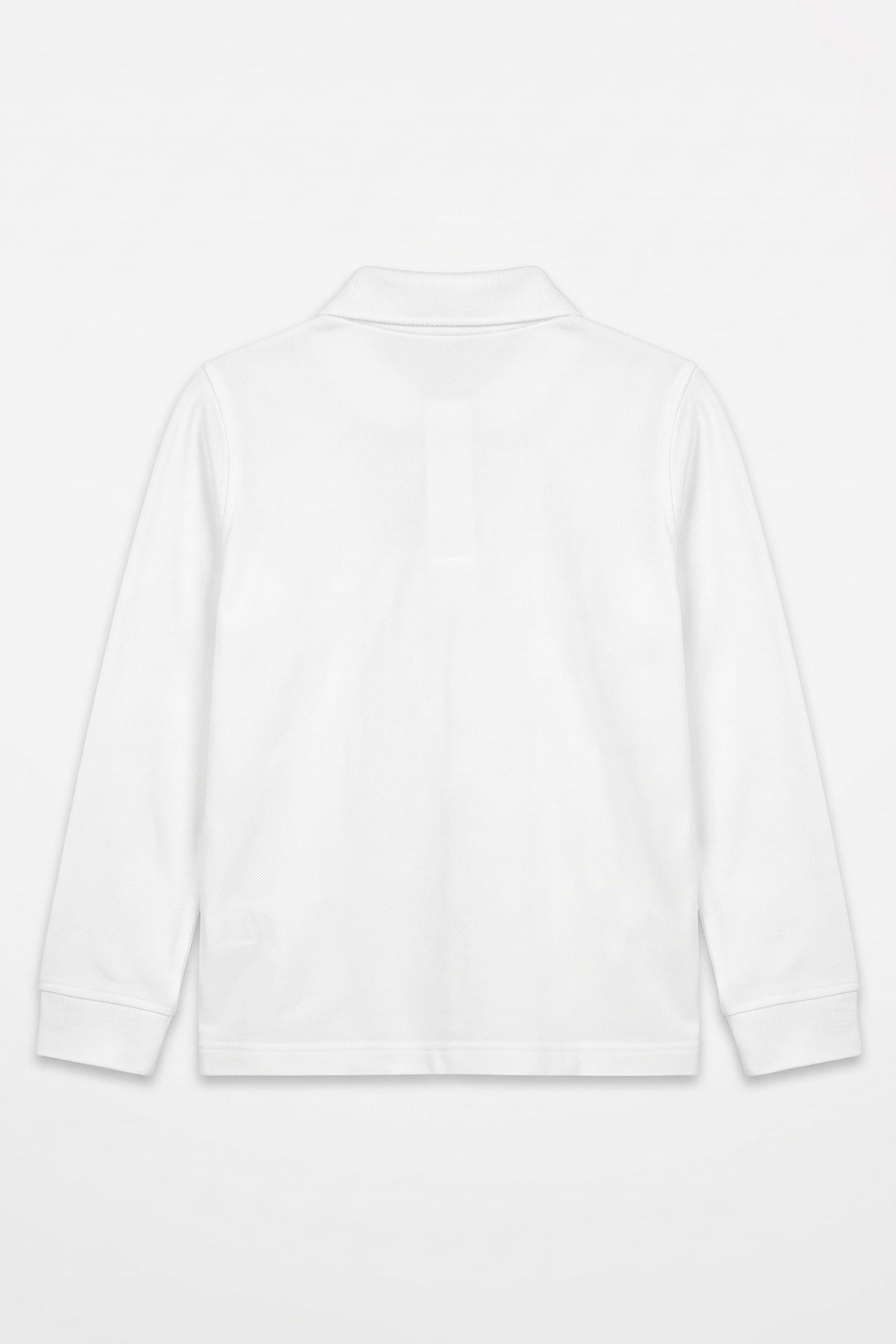 KIDS UNISEX SHIELD LS PIQUE POLO WHITE 3