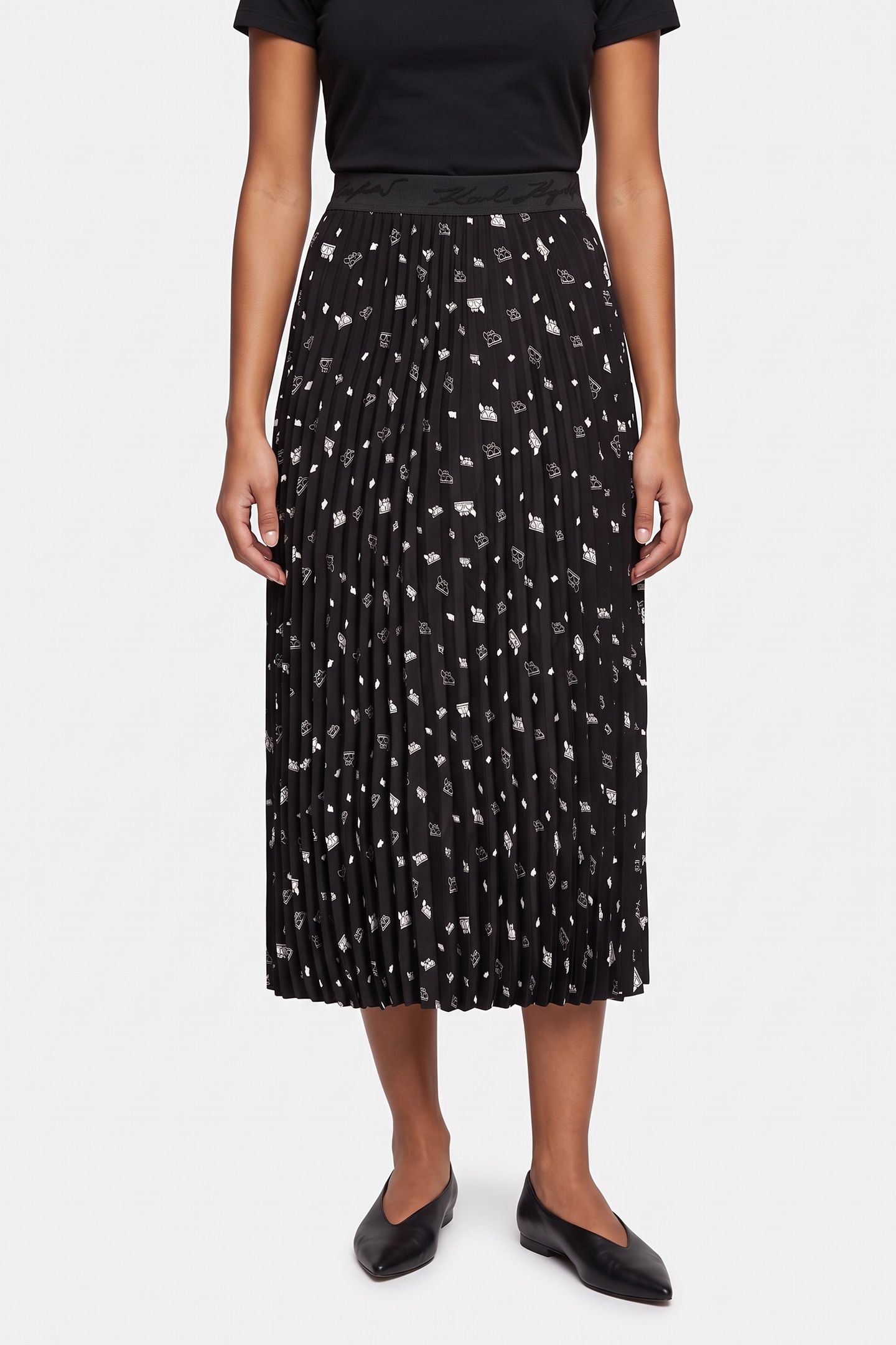 KOCKTAIL KARL PLEATED SKIRT BLACK 2