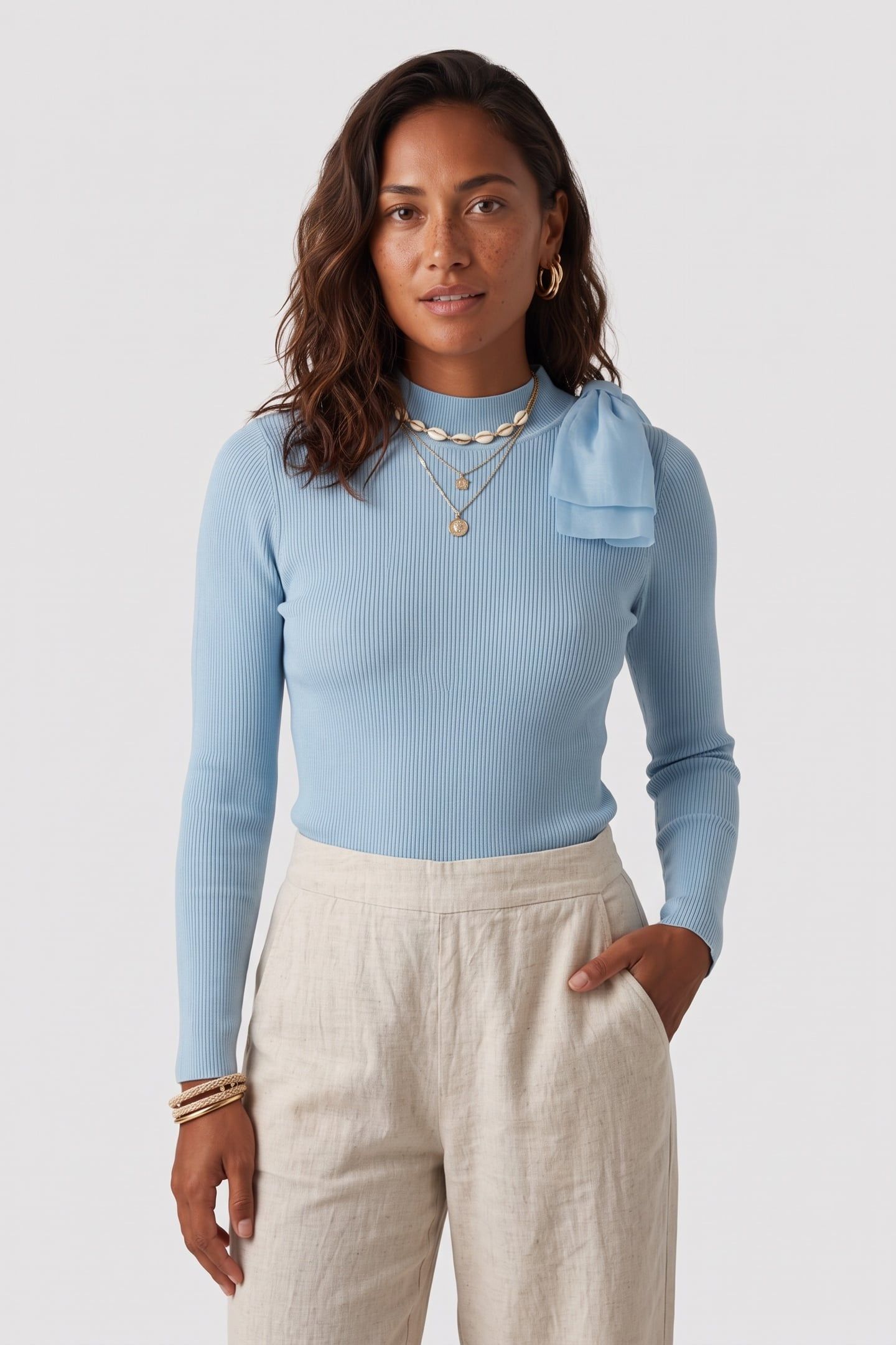 AMBHER EXTRAVAGANT BOW JUMPER BLUE 1