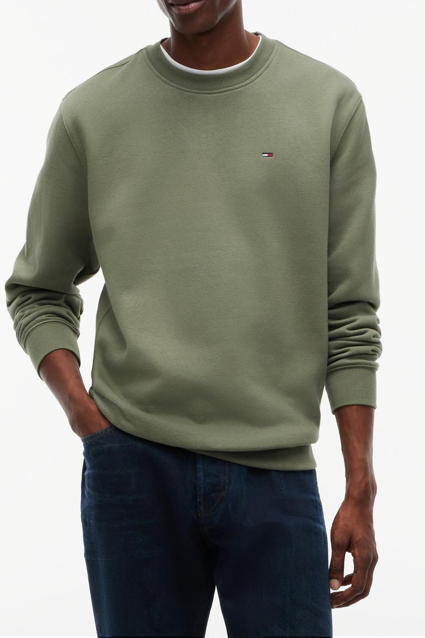 REGULAR SMALL FLAG CREW NECK SWEATSHIRT GREEN 1