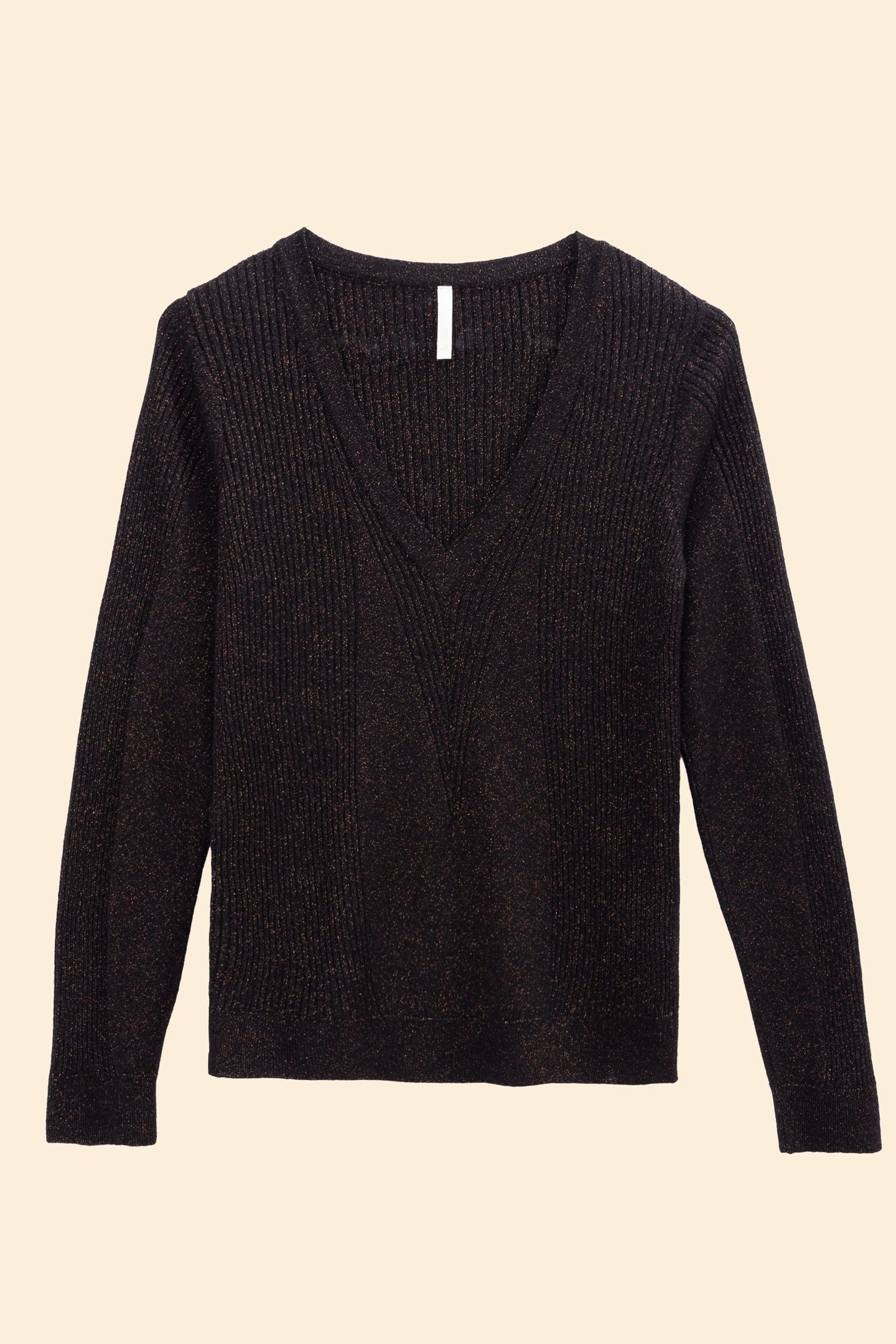BLACK LUREX KNIT SWEATER WITH RIBBING 4