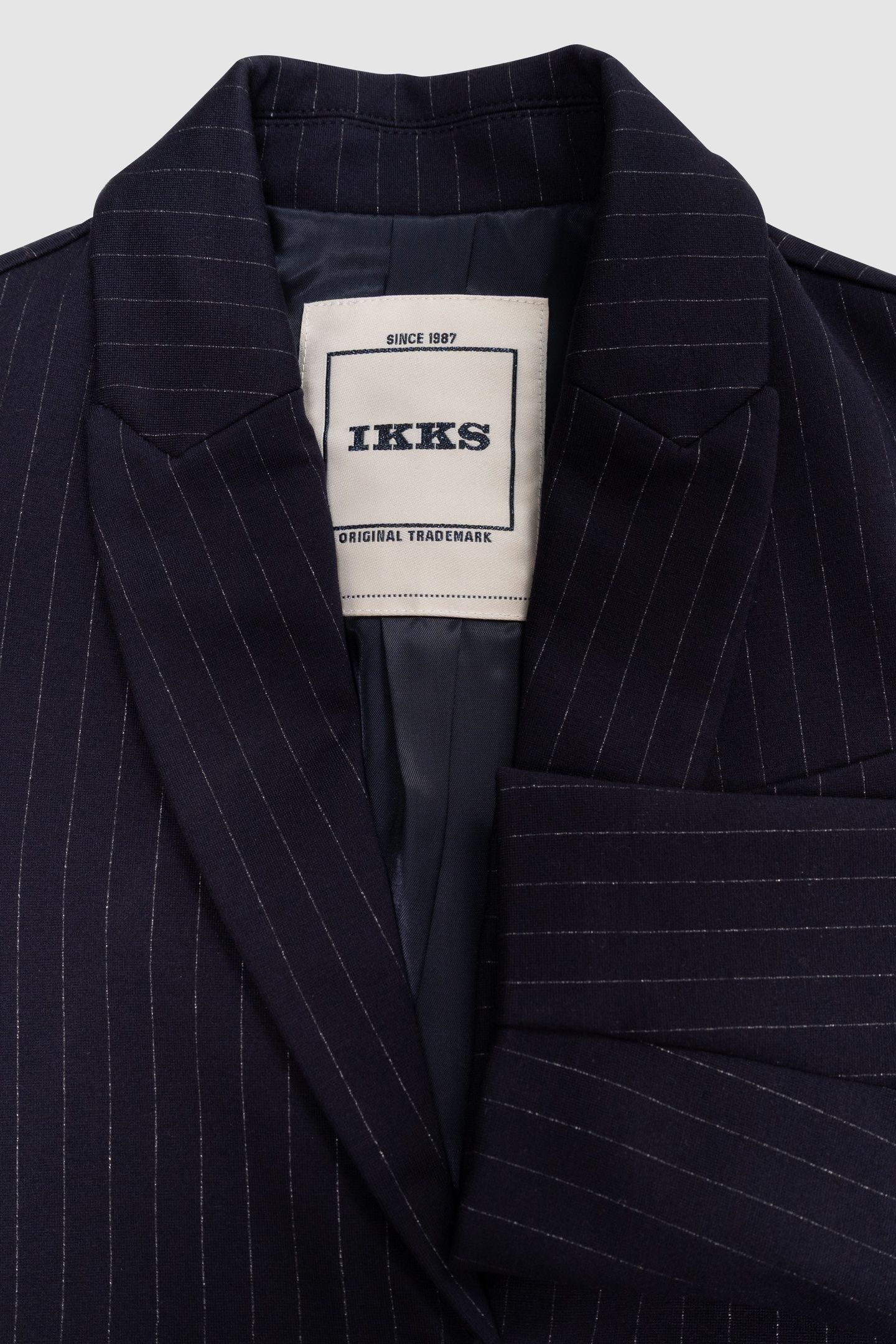 GIRLS’ NAVY PINSTRIPE SUIT JACKET 3