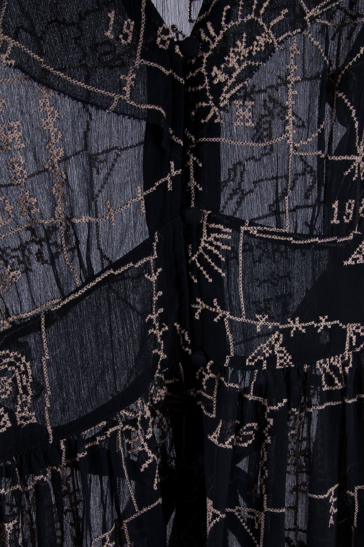 CROSS-STITCH EMBROIDERED MIDI DRESS CARBON 4