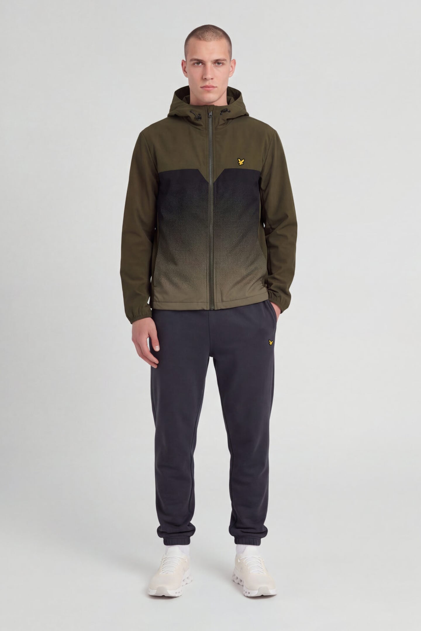 GRADIENT COLOUR BLOCK JACKET OLIVE/JET BLACK 1