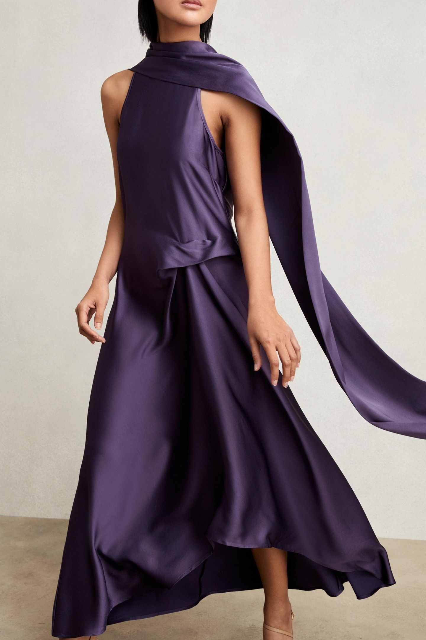 DRAPE OCCASION MIDI DRESS PURPLE 3