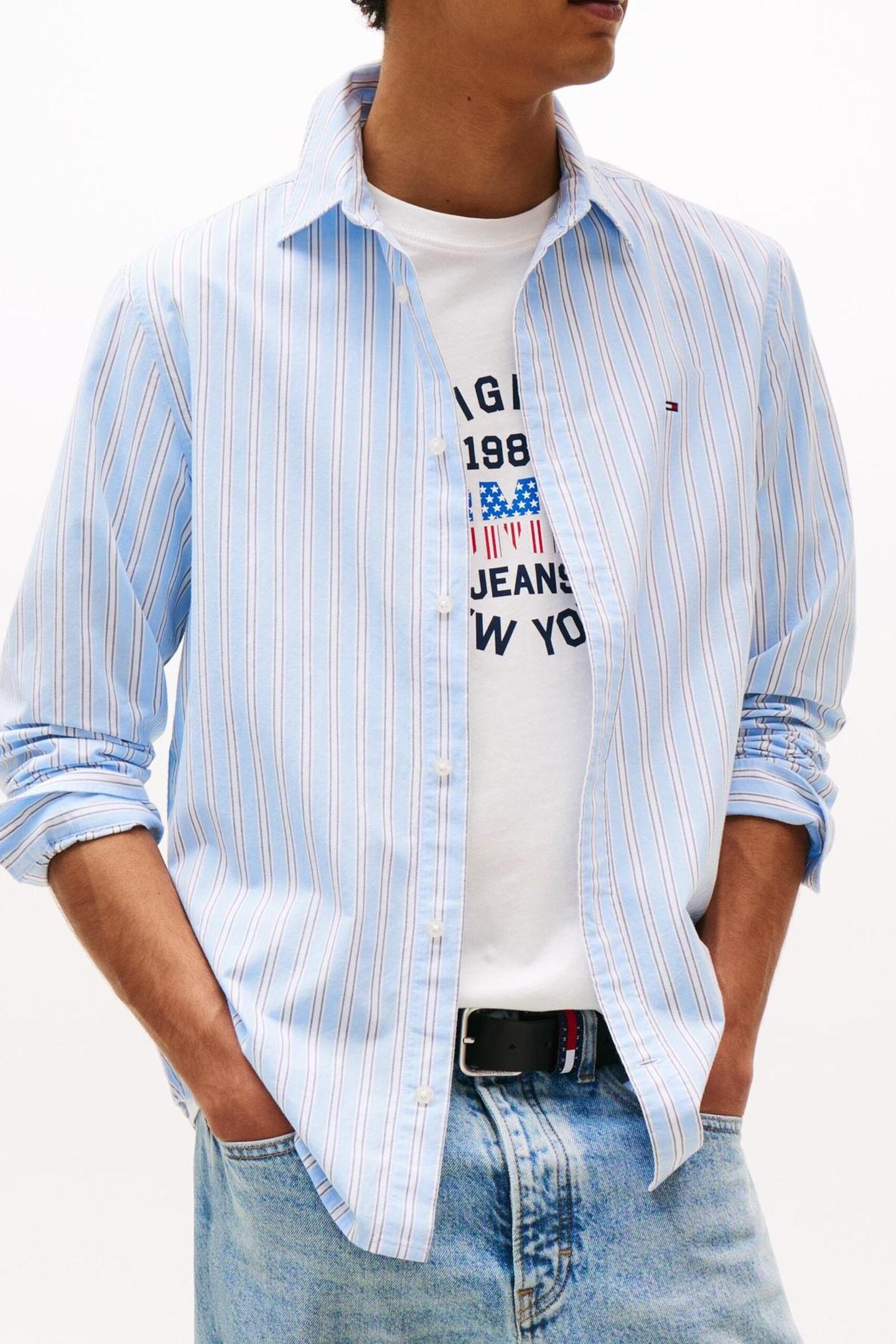 TJM ESSNT POPLIN REG SWEET BLUE STRIPES 1