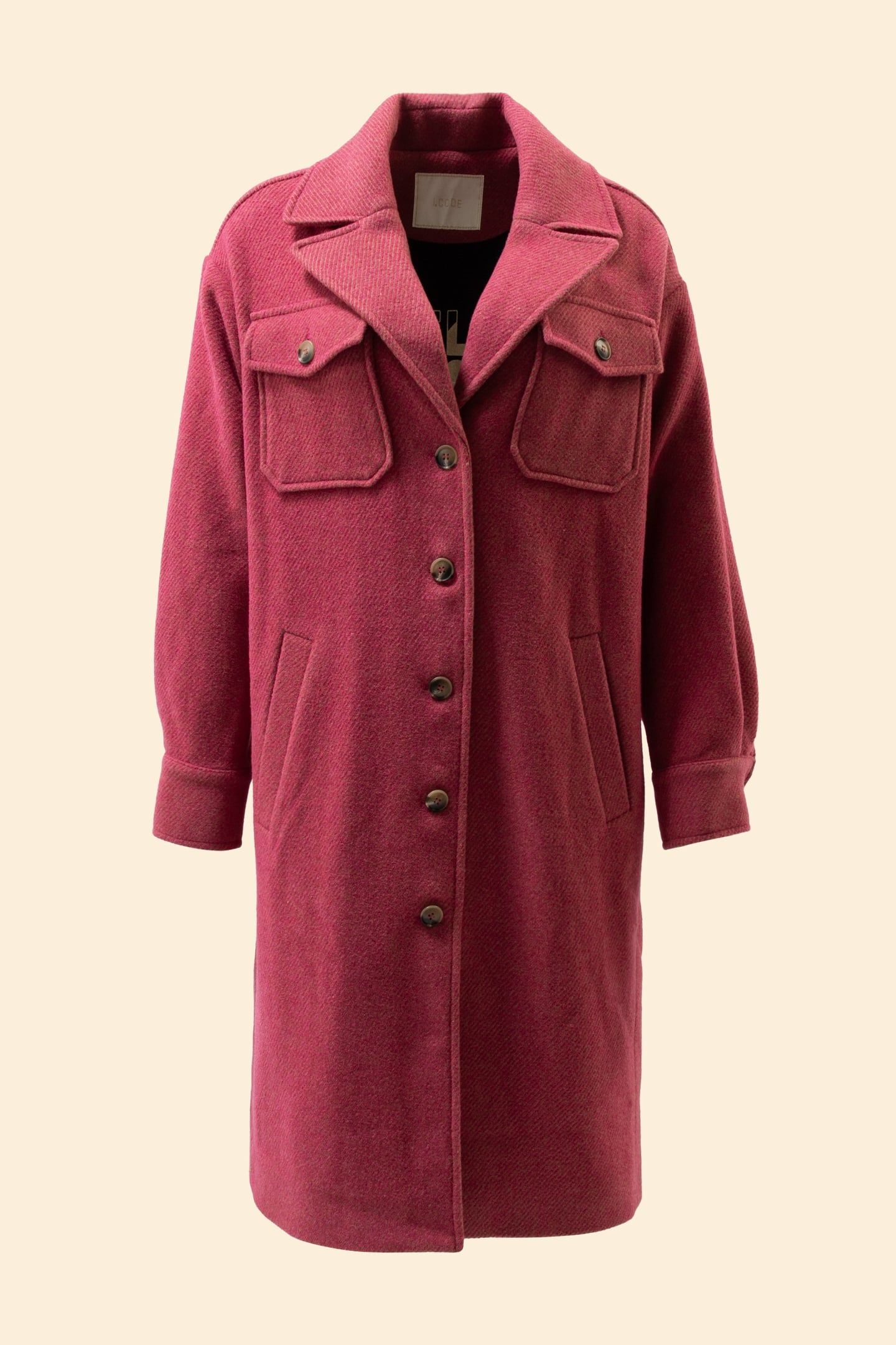 PINK STRIPED LONG COAT 4