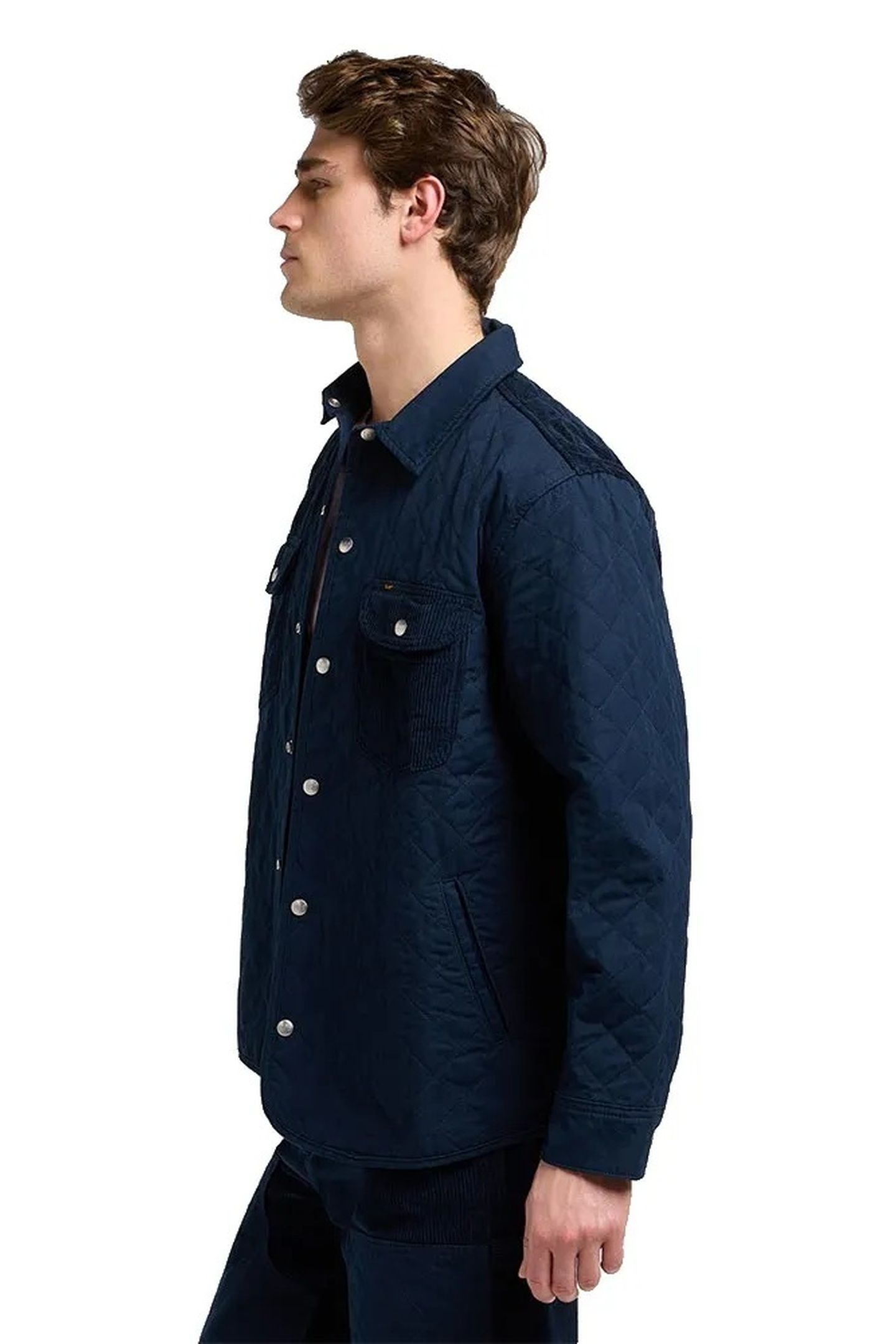 MIXED MEDIA OVERSHIRT RIVET NAVY REGULAR BLUE 4