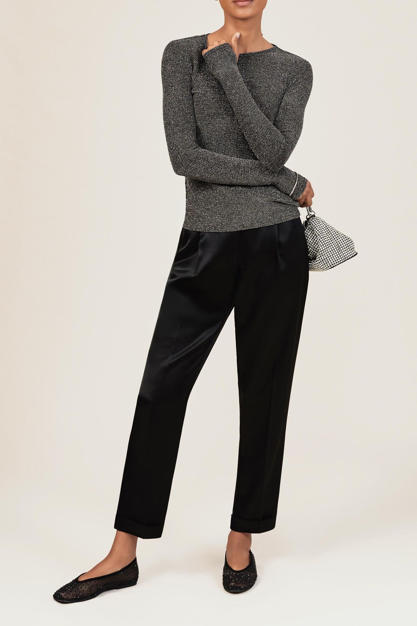 SPARKLE LONG SLEEVE SILVER 1