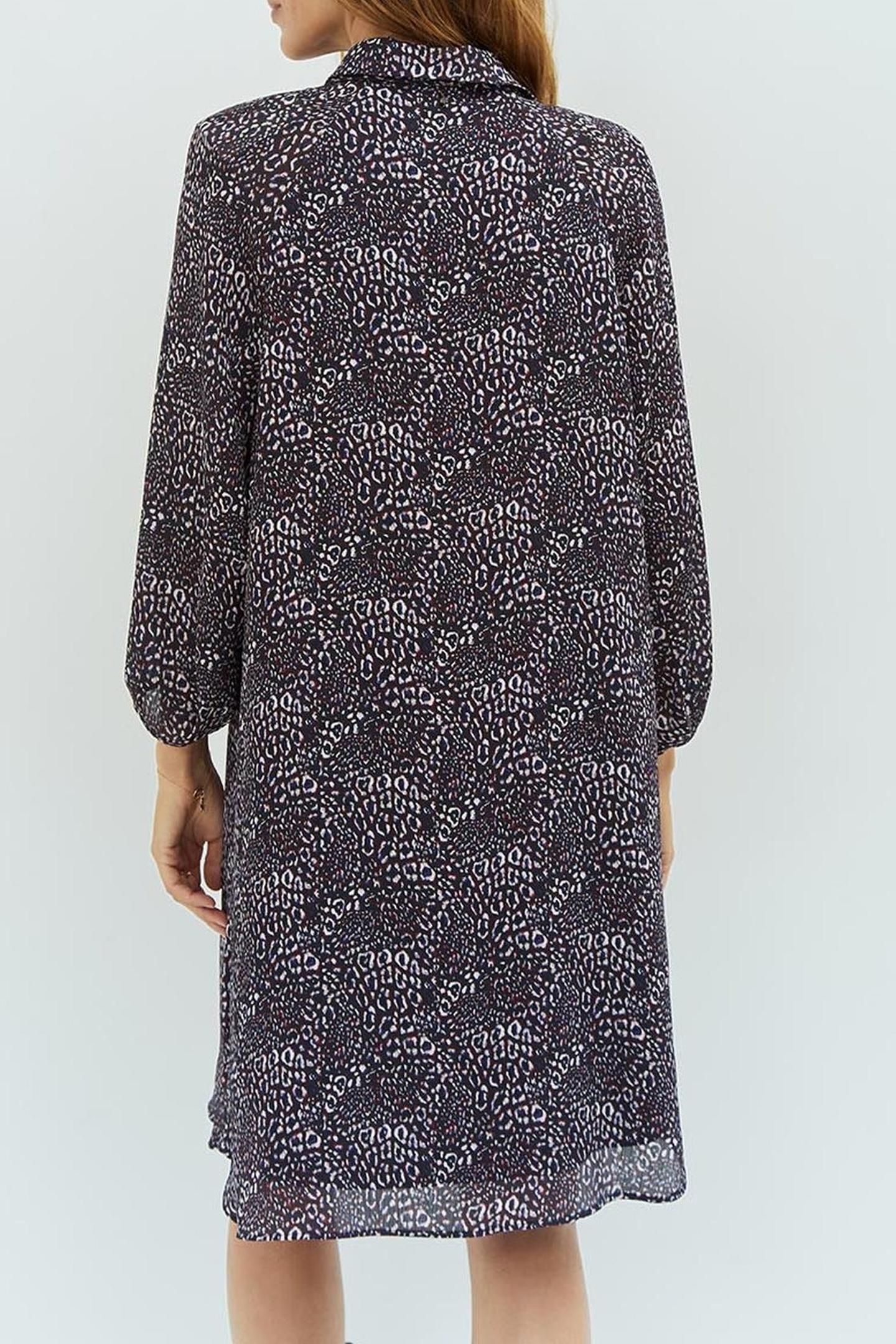 ROYCE _ ABSTRACT LEO PRINT NAVY DRESS IN RECYCLED POLYESTER 2