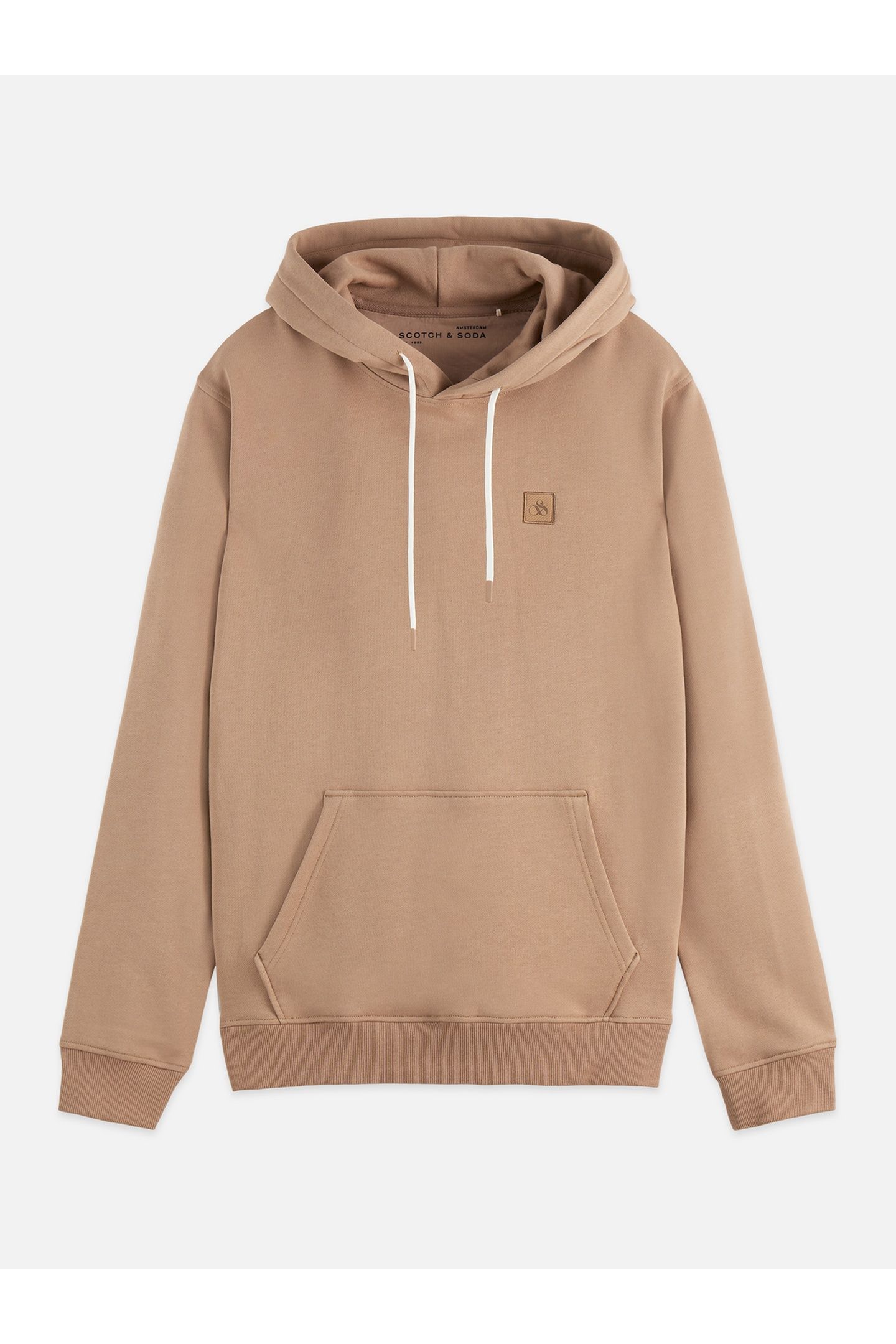 SEASONAL CORE LOGO BADGE REGULAR-FIT HOODIE LT PASTEL BROWN 1