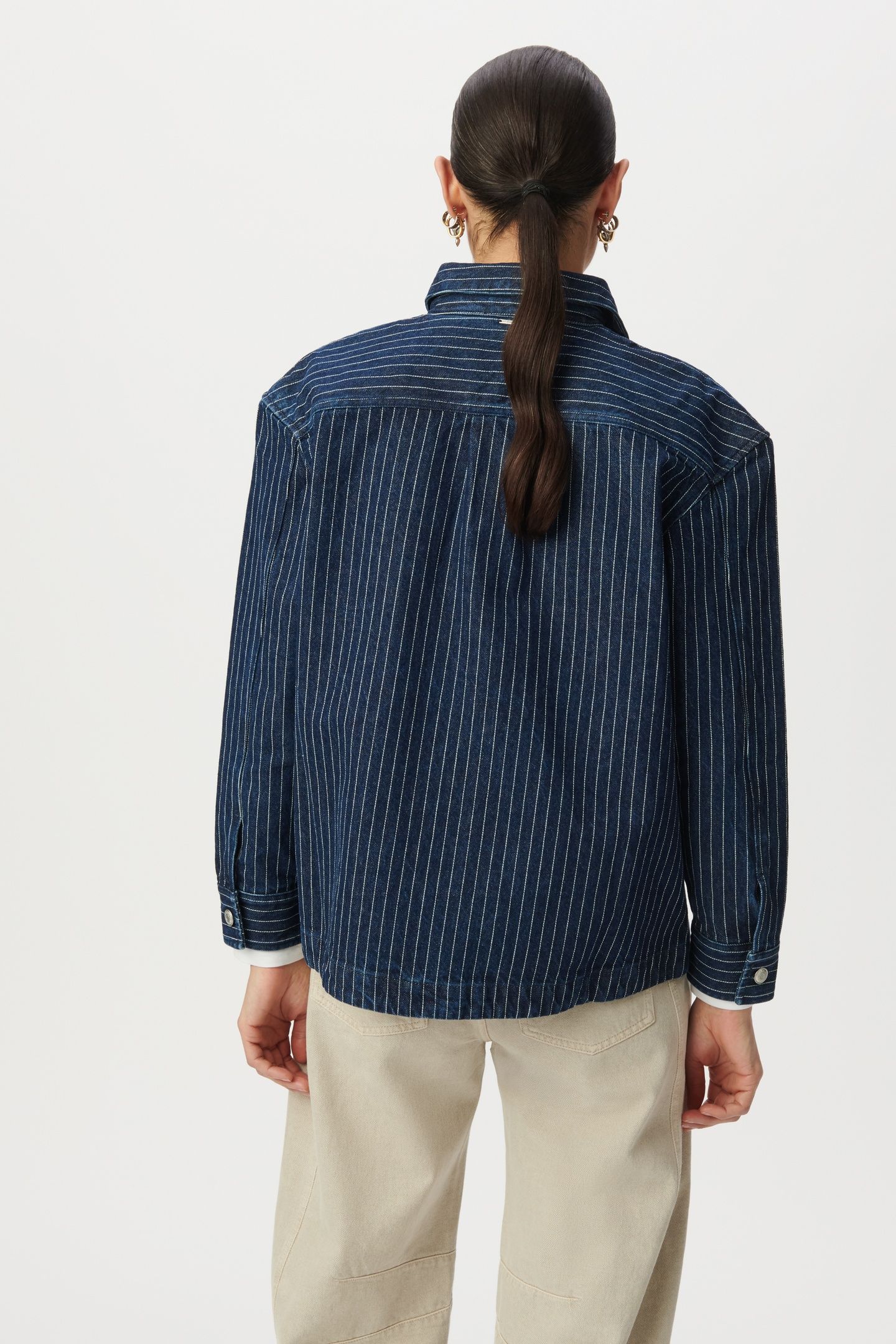 WHITE DENIM STRIPED SHIRT 2