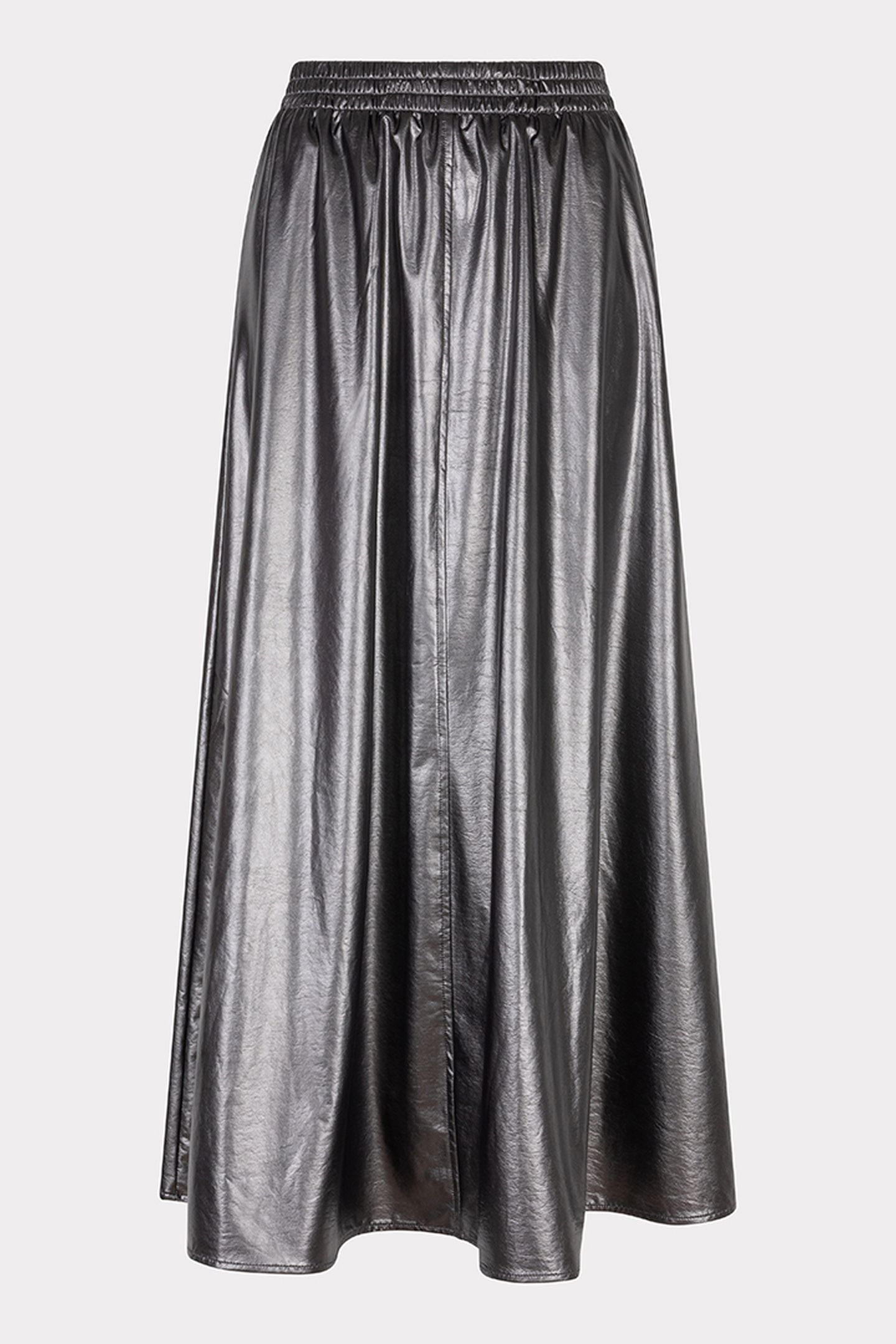 SKIRT LONG METALLIC PU GREY 4