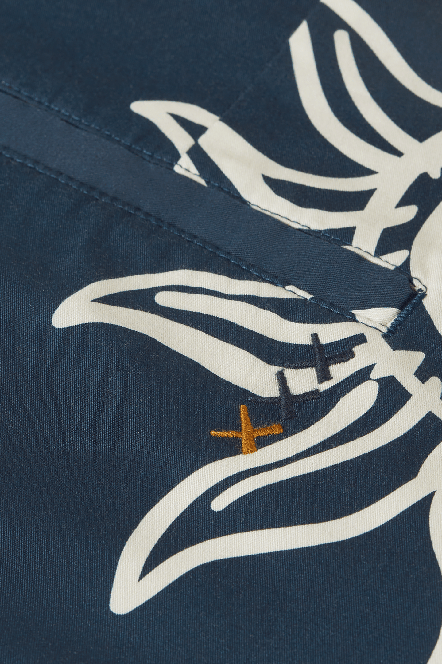 STUART PRINTED STRETCH COTTON CHINO SHORTS NAVY 3