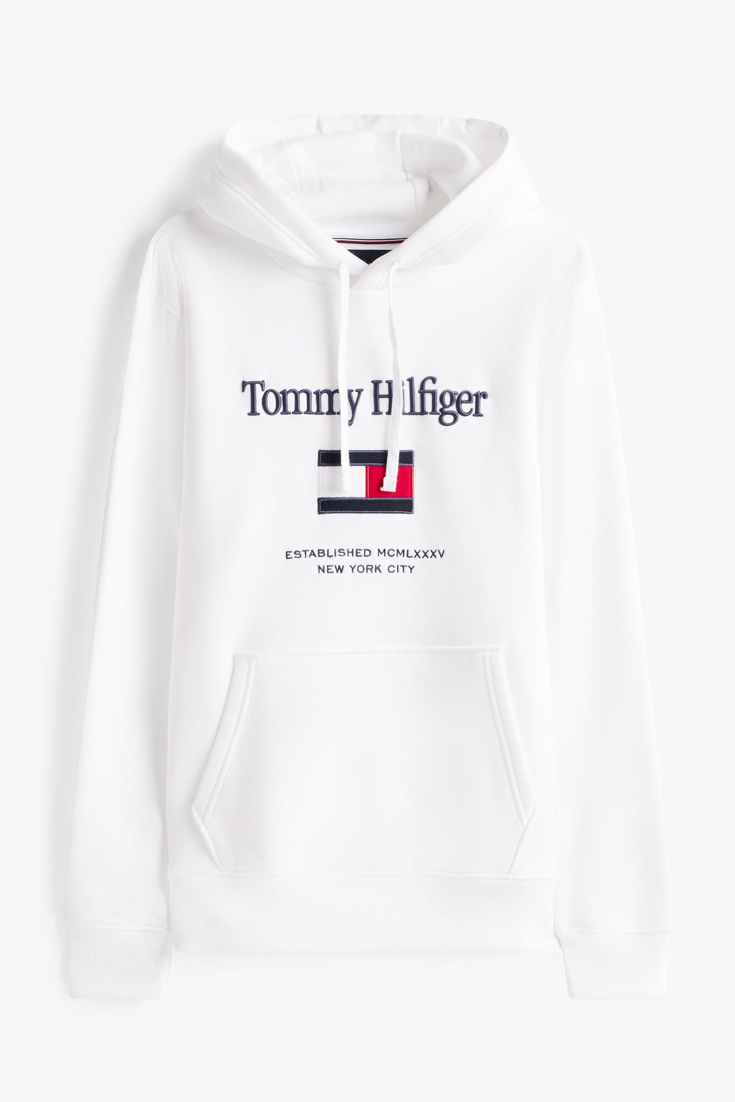 TOMMY EMBRO FLAG HOODIE WHITE 4