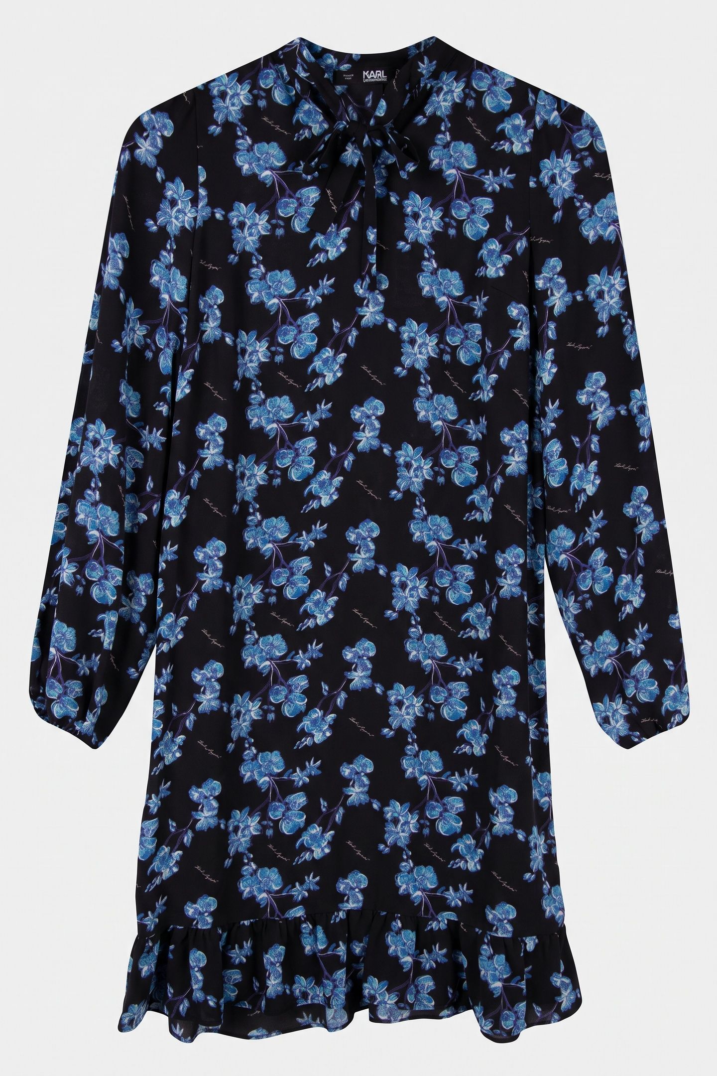 ORCHID FEMININE DRESS BLUE ORCHID PRINT 3