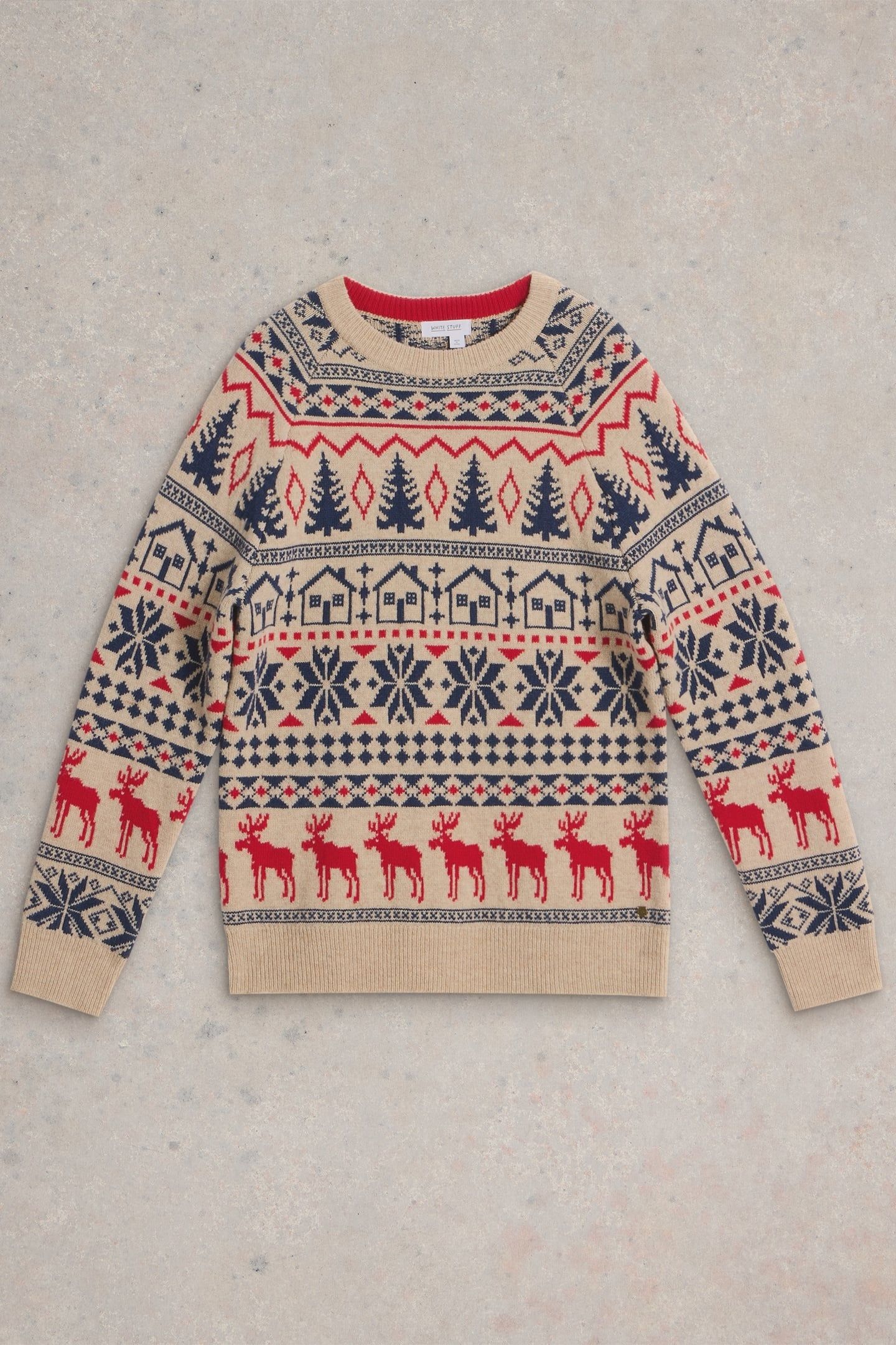 MOOSE FAIRISLE CREW JUMPER NAT MLT 4