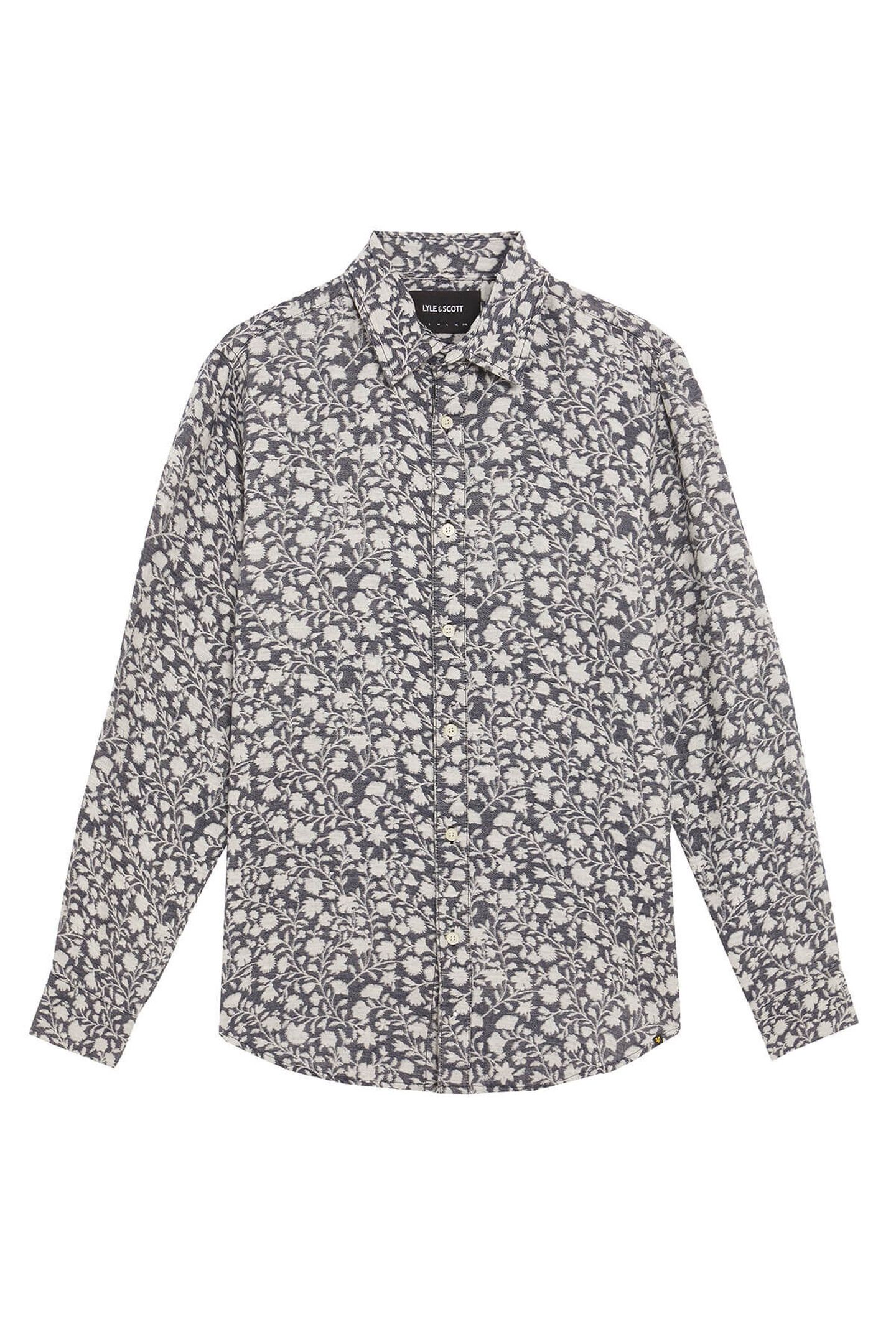 FLORAL JACQUARD SHIRT JET BLACK/WHITE 4