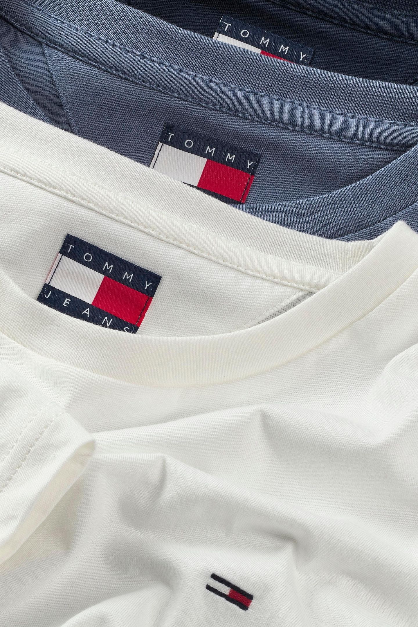 TJM XSLIM 3 PACK TEE ECRU/DARK NAVY/BLUE 8