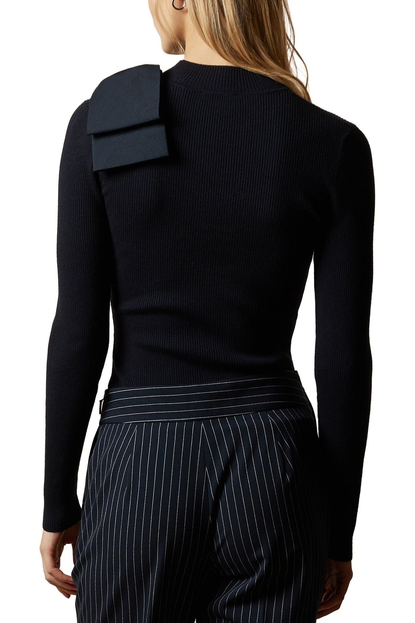 AMBHER EXTRAVAGANT BOW JUMPER NAVY 2