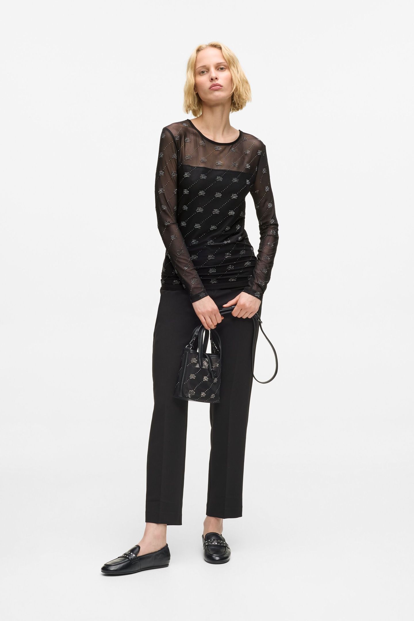 MESH RHINESTONE LSLV TOP BLACK 3