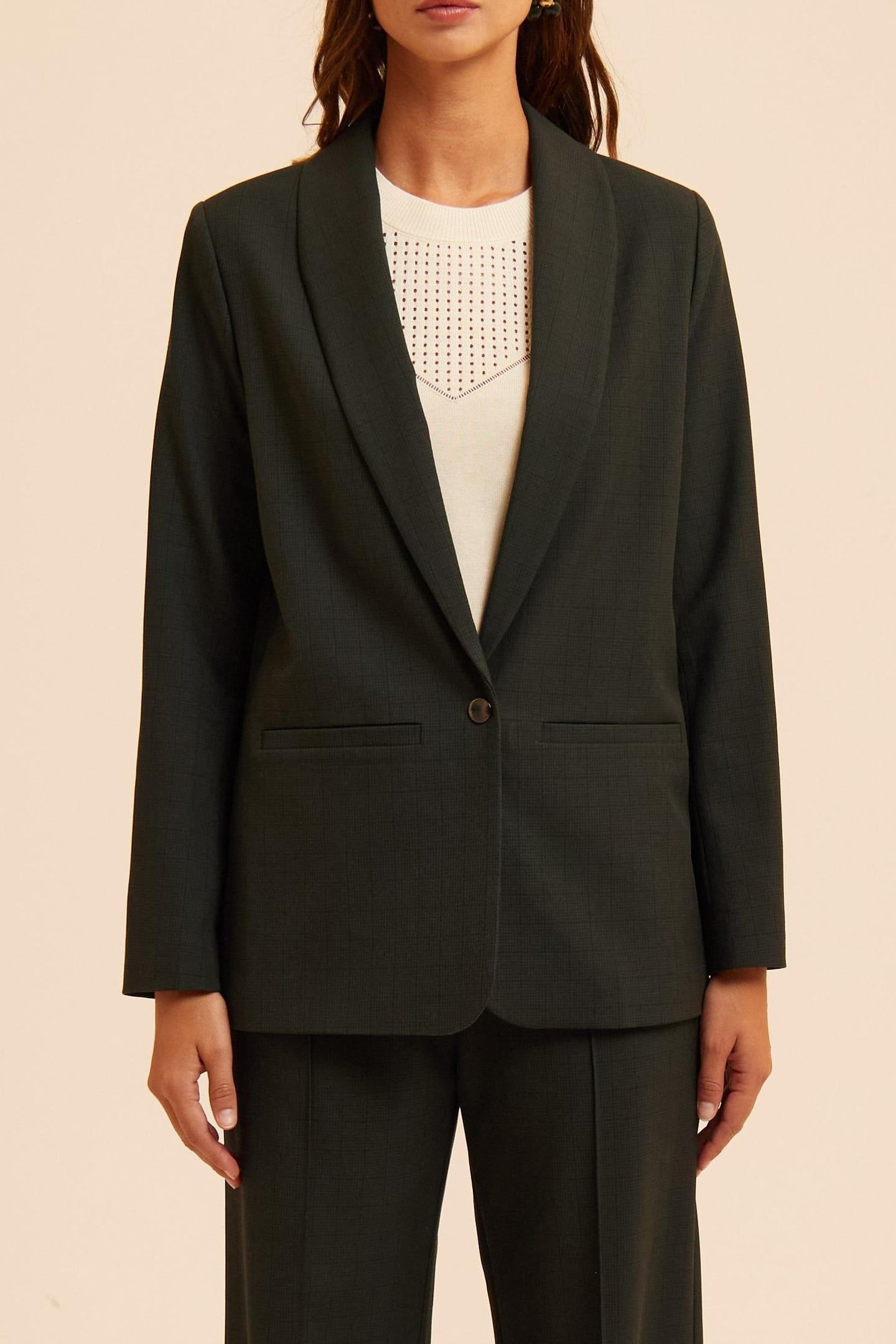 GREEN CHECKED SUIT JACKET 1