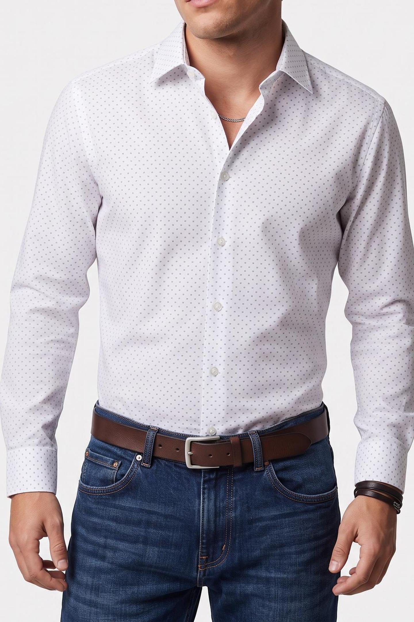 SLIM MID TWILL SHIRT WHITE 1