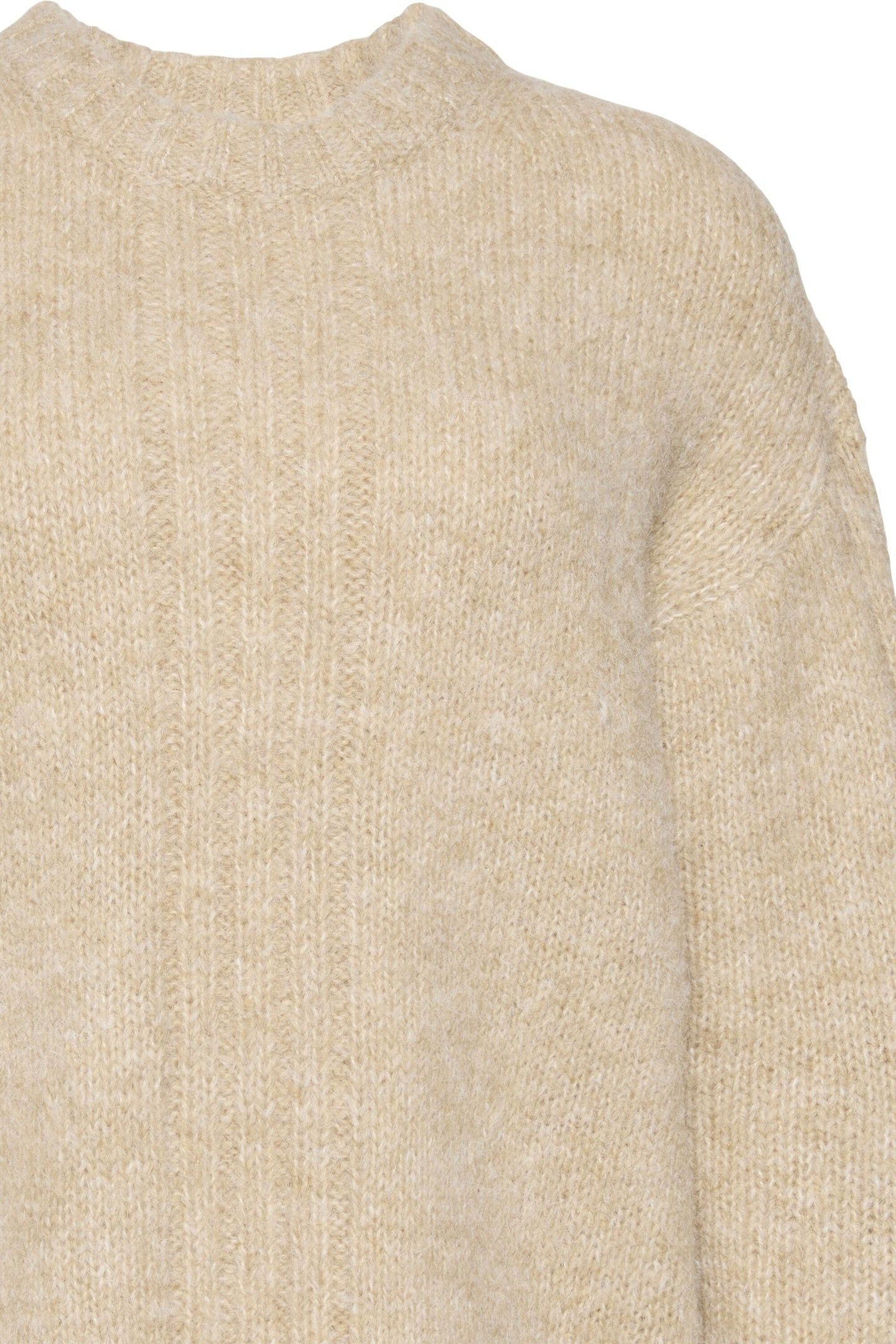 BRUSHED WOOL BLEND PULLOVER LIGHT BEIGE HEATHER 3