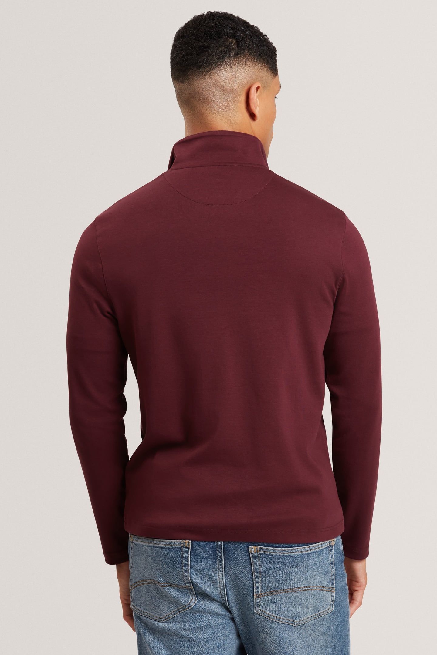 LS REGULAR FIT HALF ZIP MAROON 2