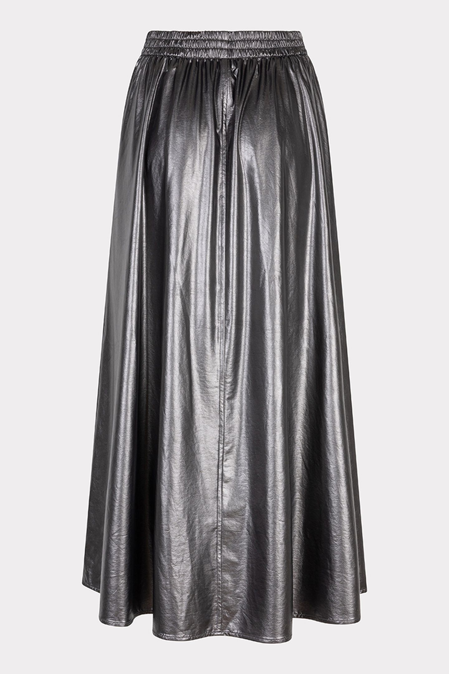 SKIRT LONG METALLIC PU GREY 5