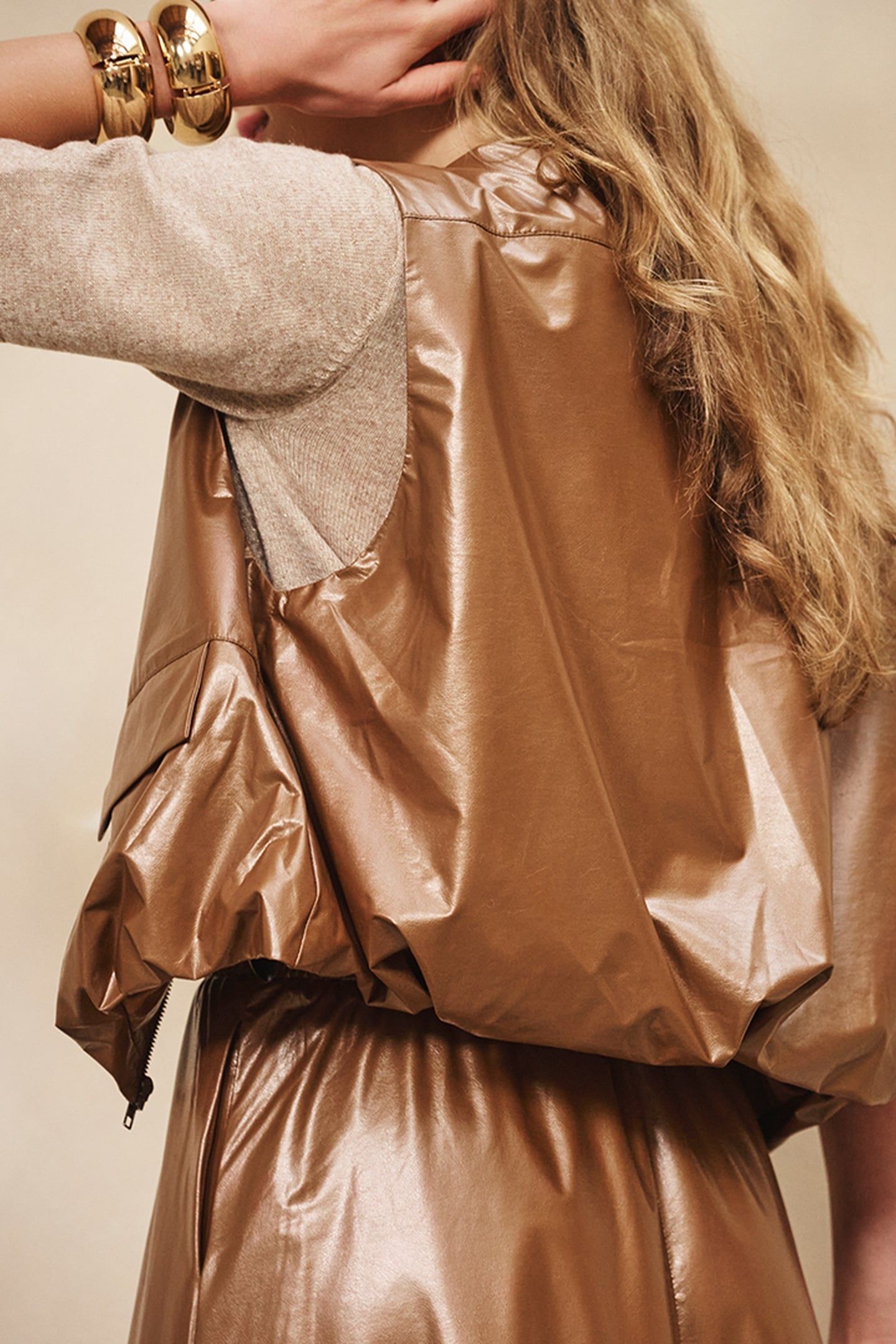 BODYWARMER METALLIC PU BRONZE METALLIC 8