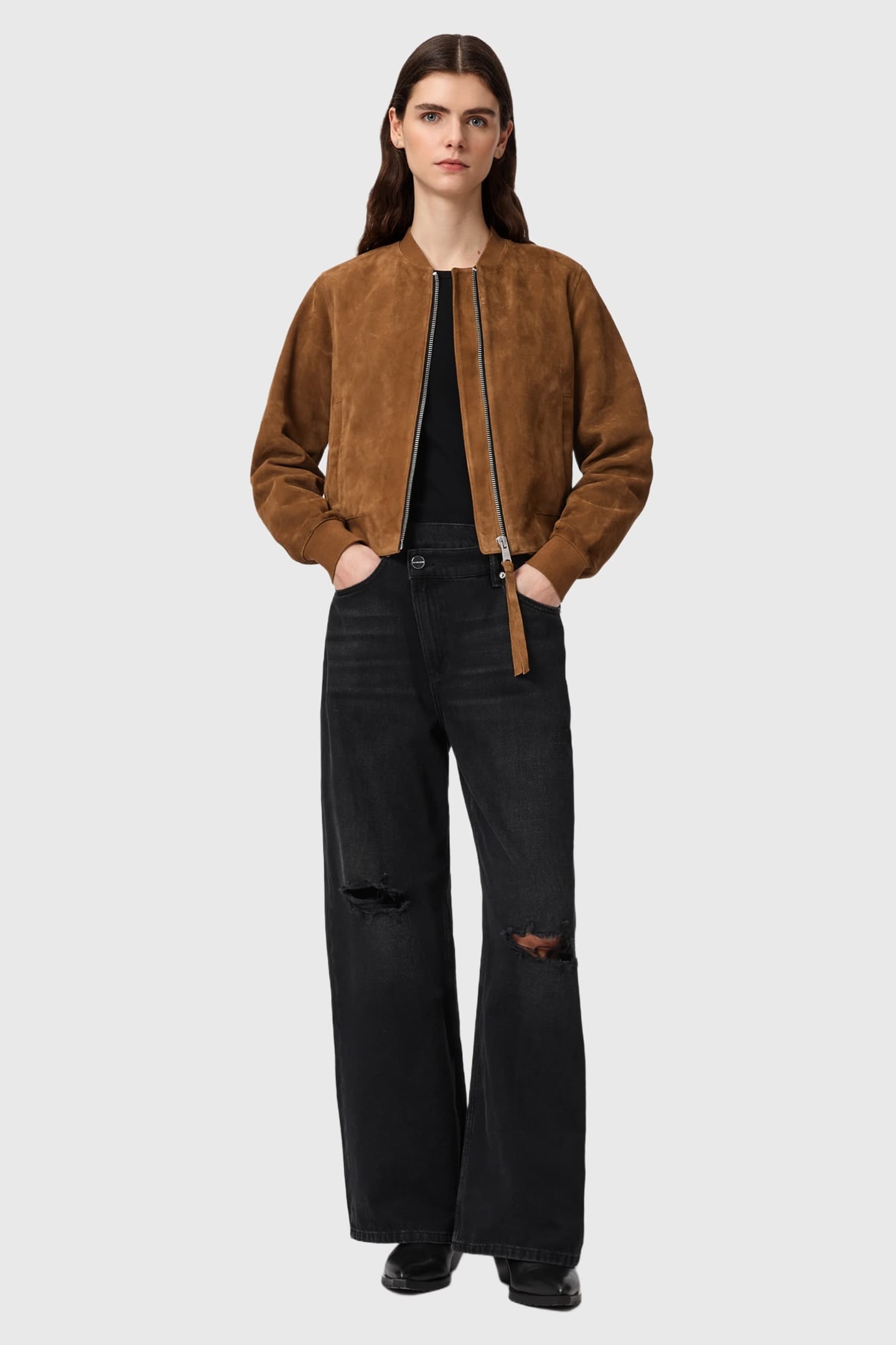 ORTEN SUEDE BOMBER SUGAR BROWN 5