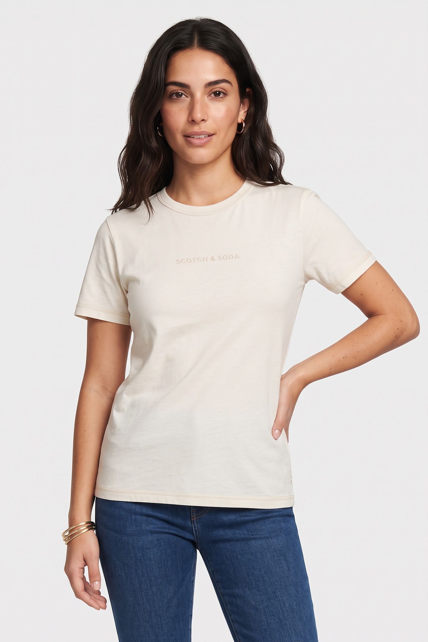 FLATLOCK ARTWORK REGULAR FIT T-SHIRT OFF WHITE 1