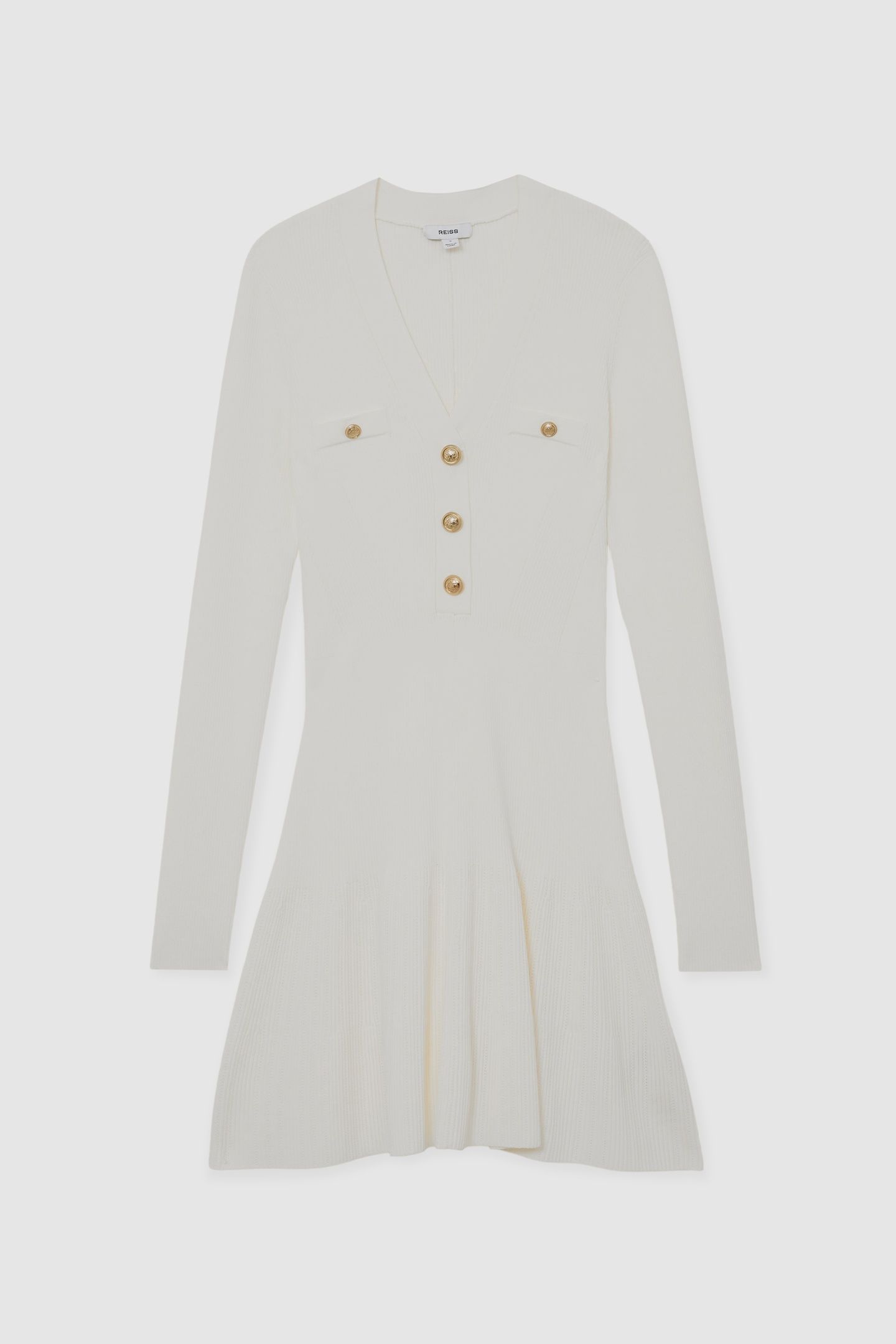 KNITTED MINI DRESS IVORY 4