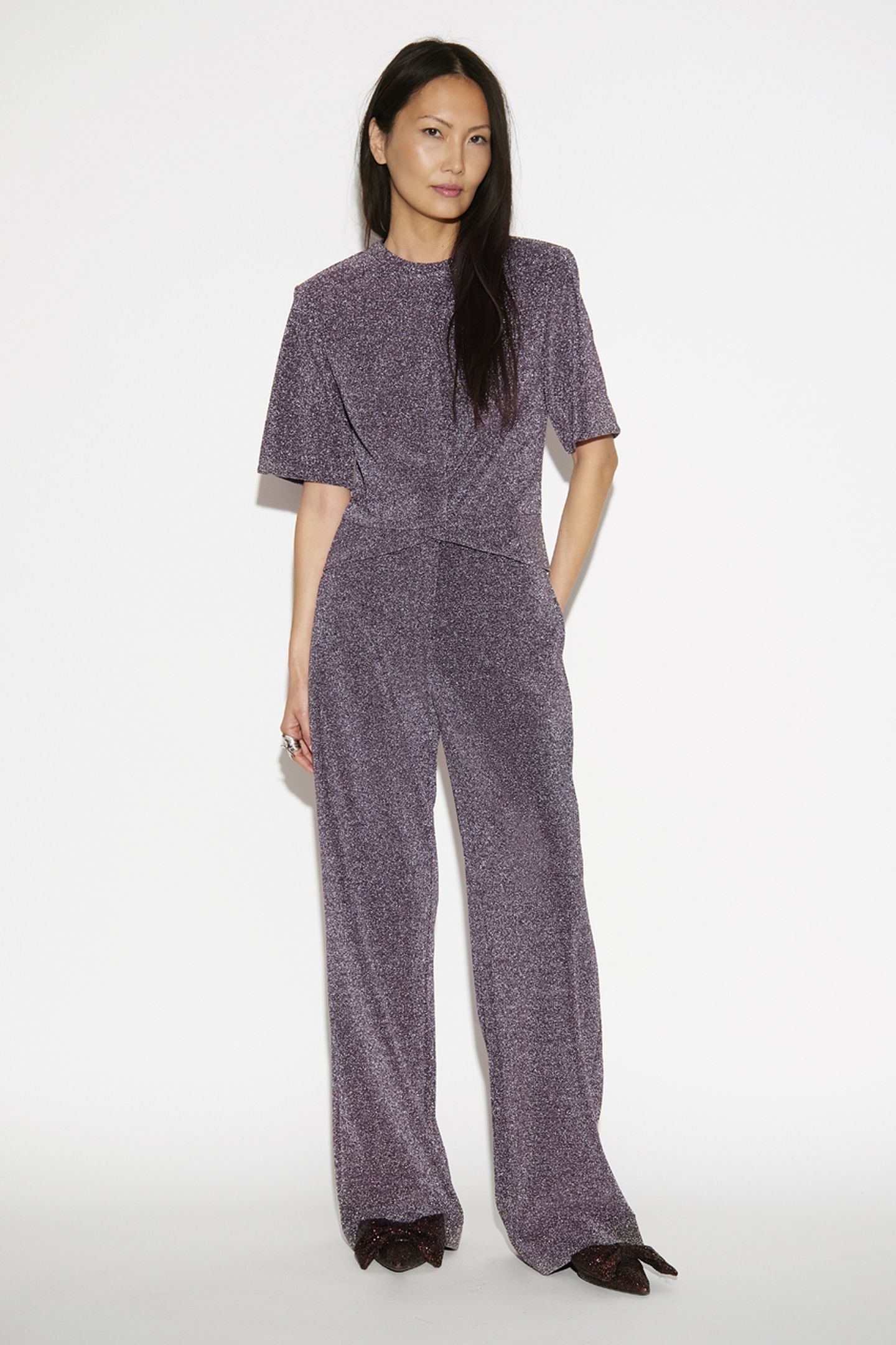 NOEMIA LUREX PANTS AMETHYST 1