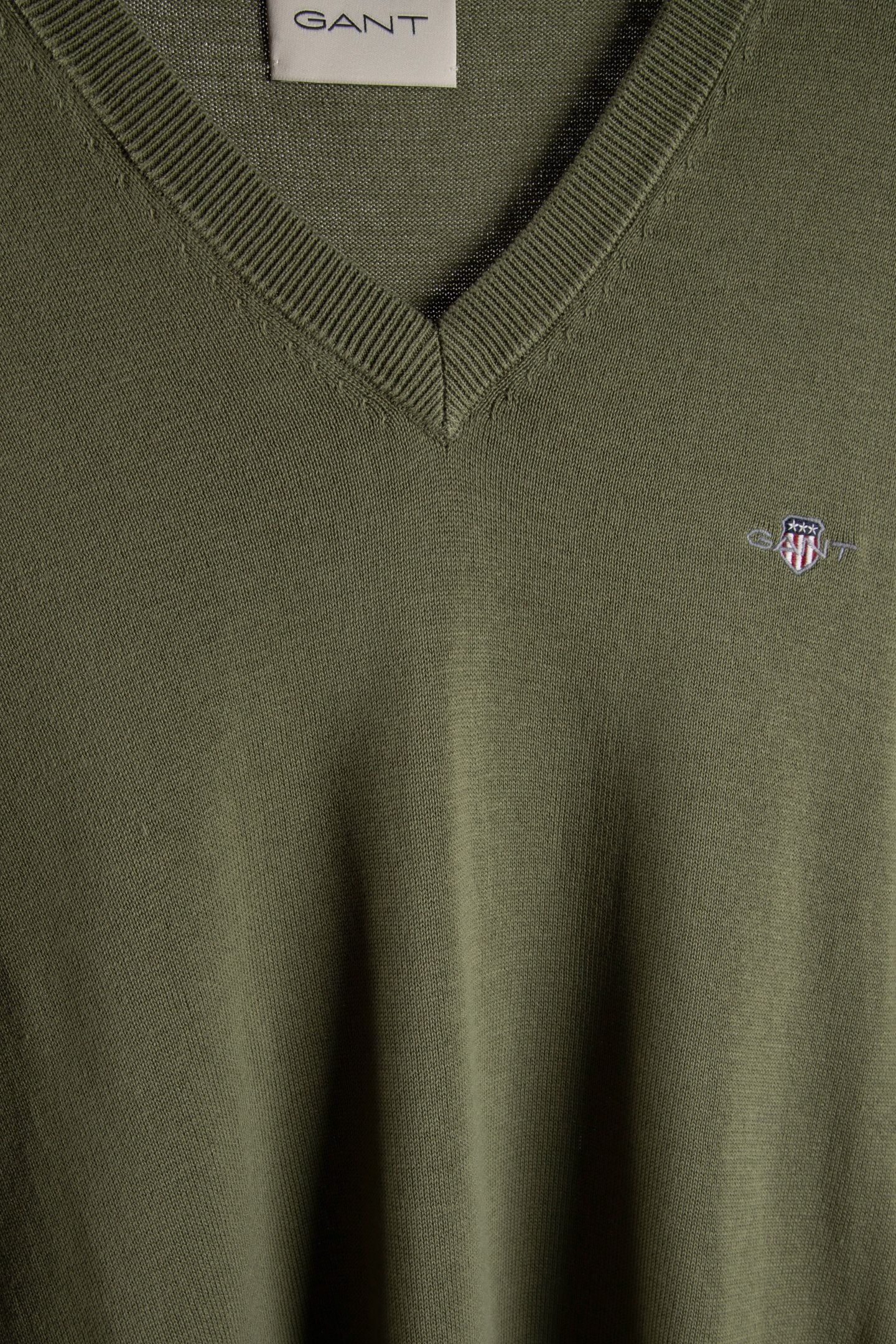CLASSIC COTTON V-NECK DRY HERB GREEN 4